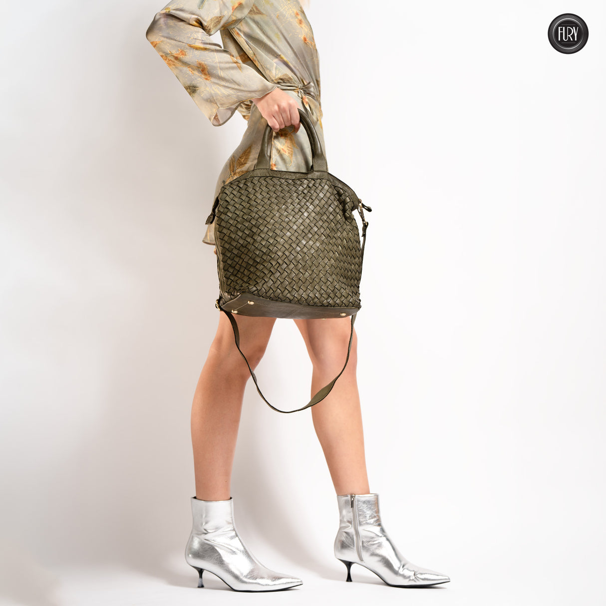 Borsa Virginia in pelle intrecciata