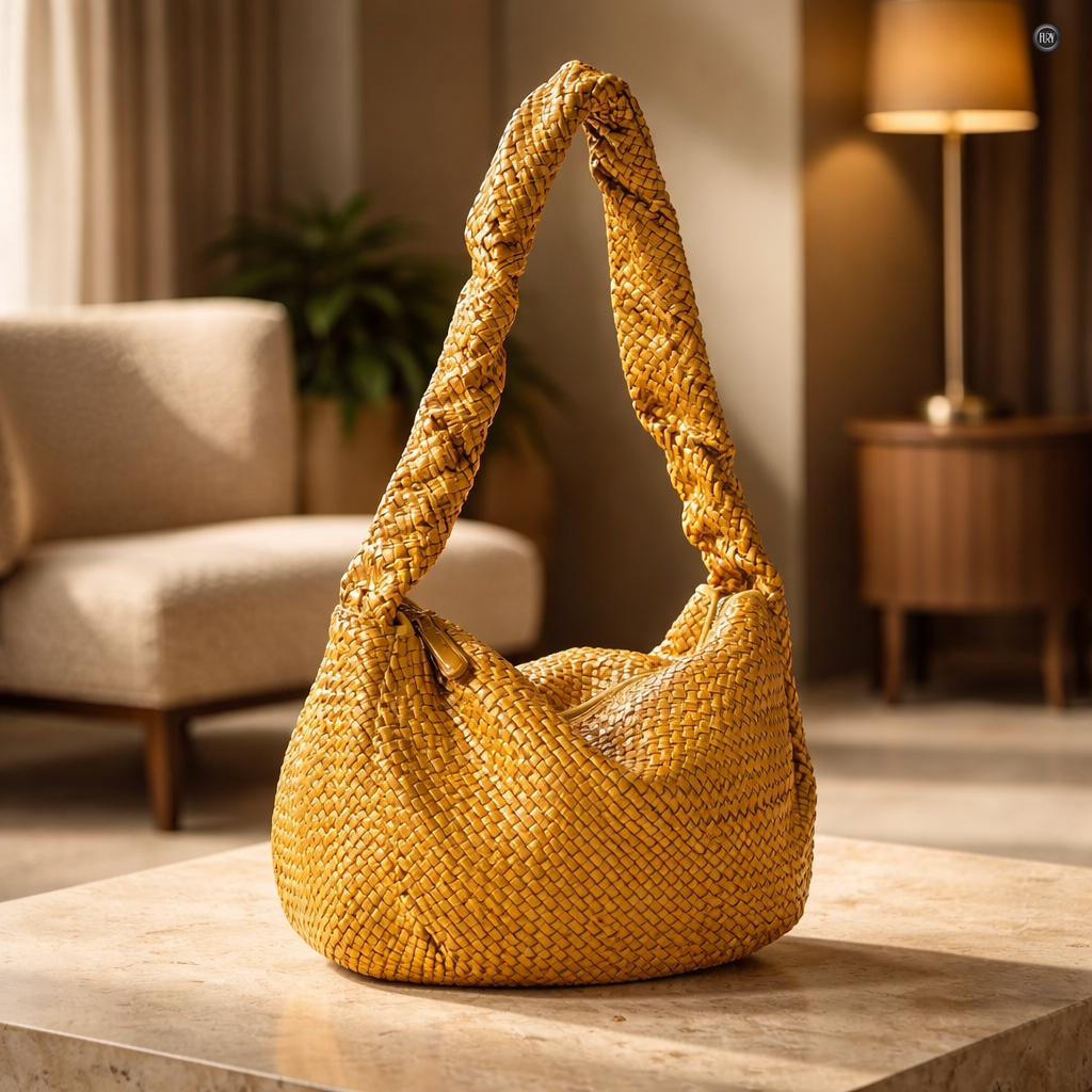 Borsa Elvira in pelle intrecciata