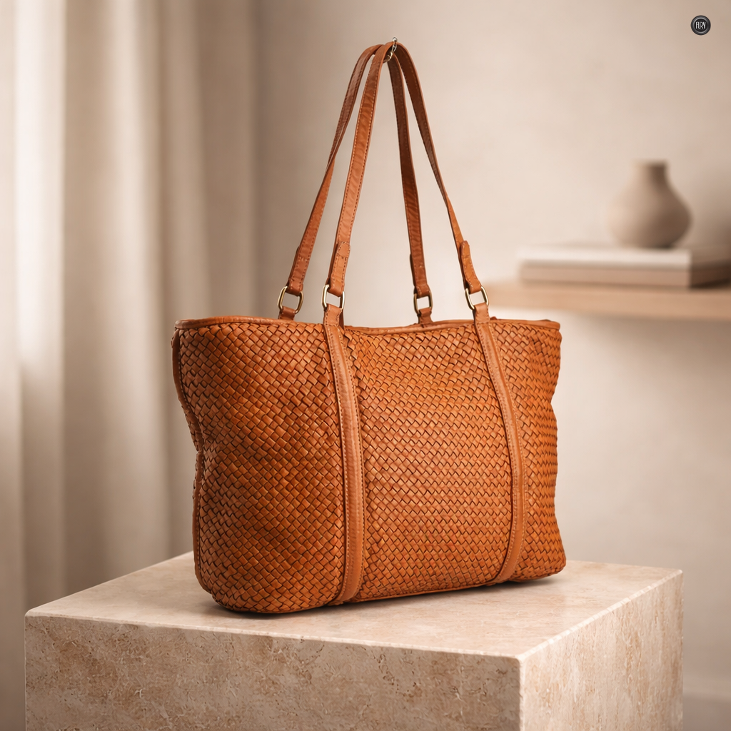 Borsa Armonia in pelle intrecciata