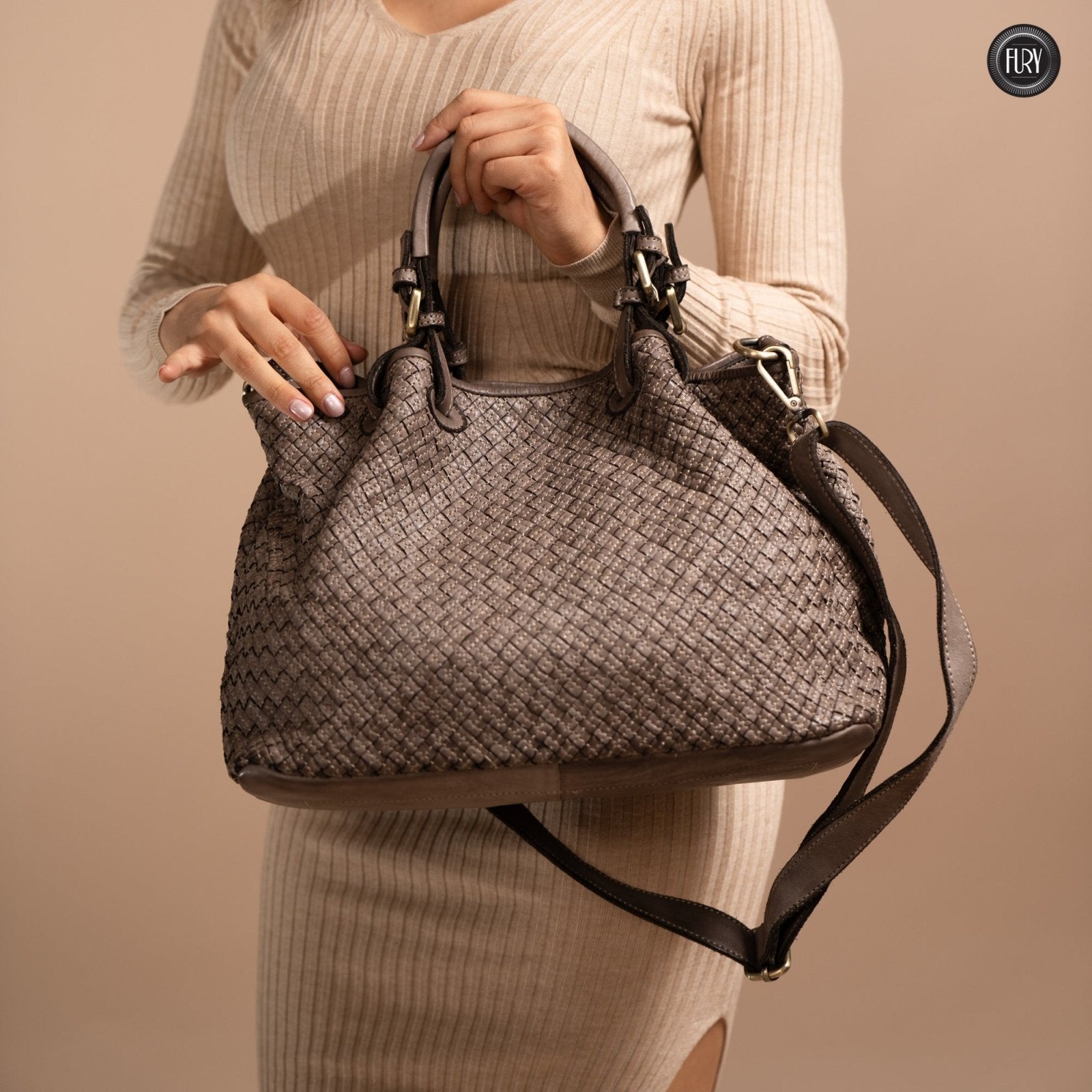 Borsa Agata in pelle intrecciata - Fury