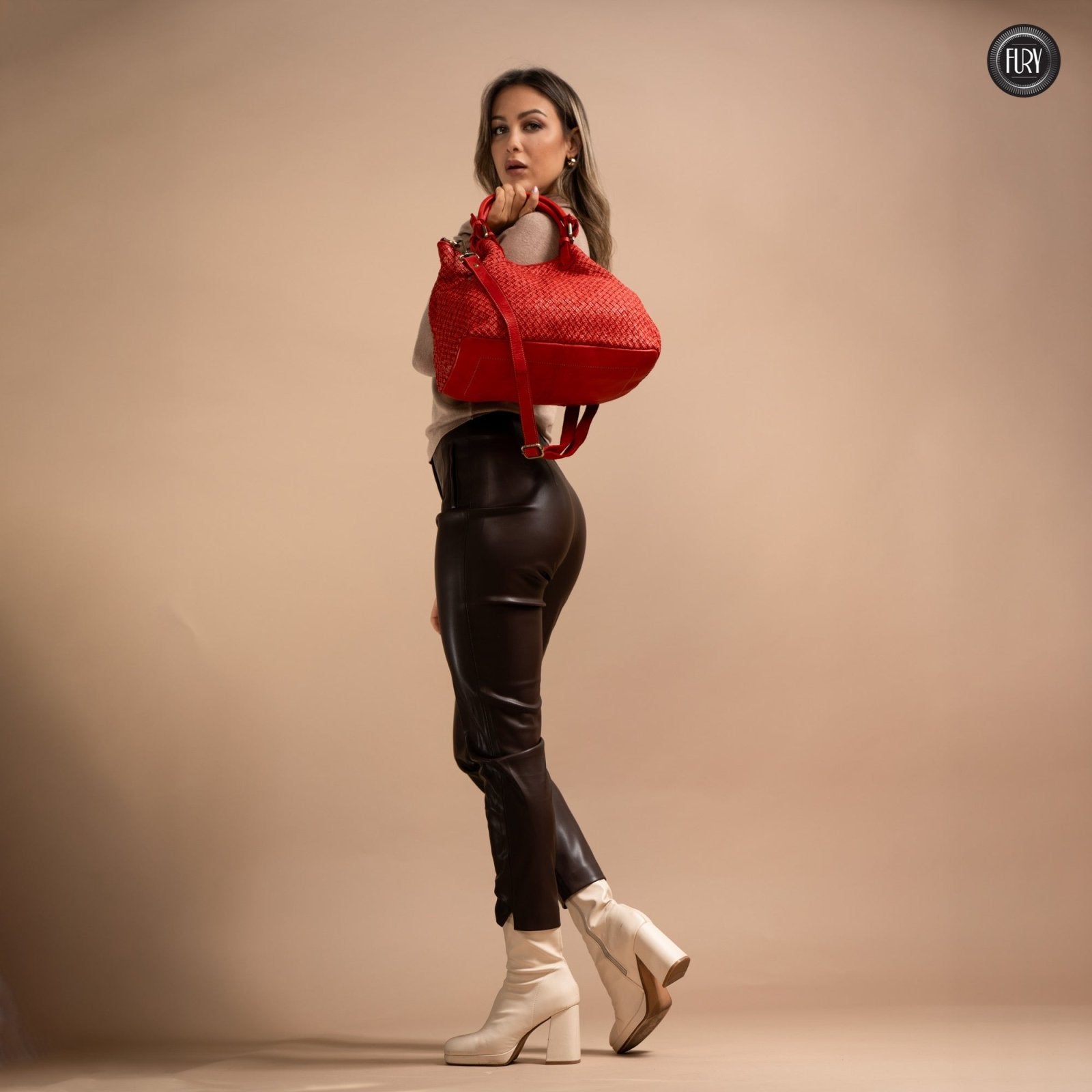 Borsa Agata in pelle intrecciata - Fury