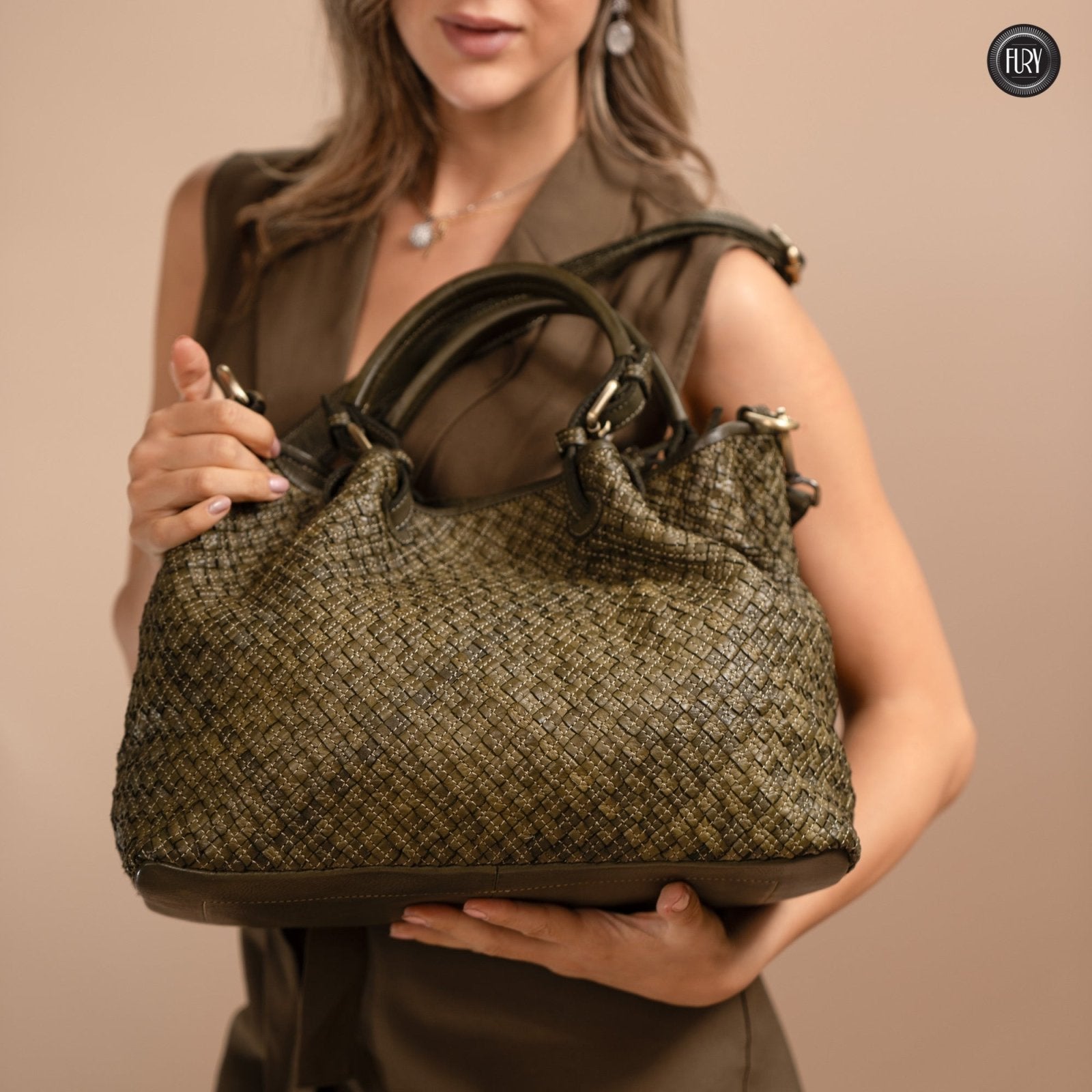 Borsa Agata in pelle intrecciata - Fury