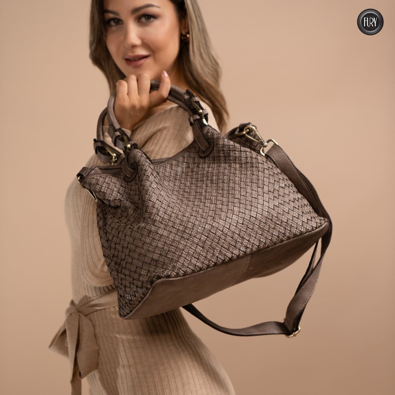 Borsa Agata in pelle intrecciata - Fury