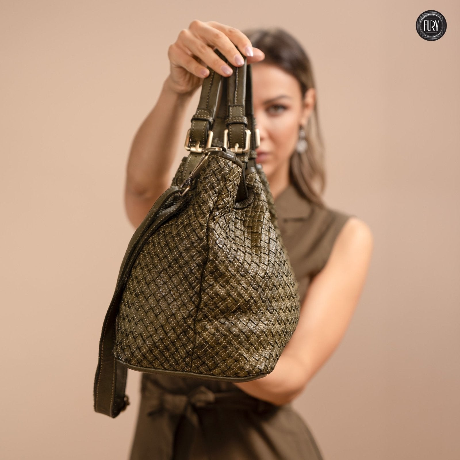 Borsa Agata in pelle intrecciata - Fury