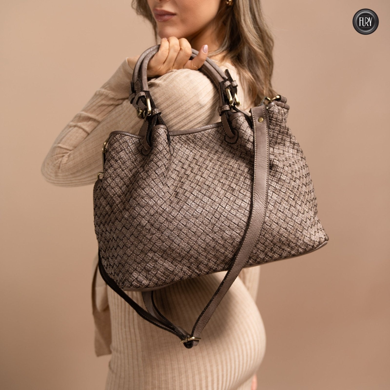 Borsa Agata in pelle intrecciata - Fury