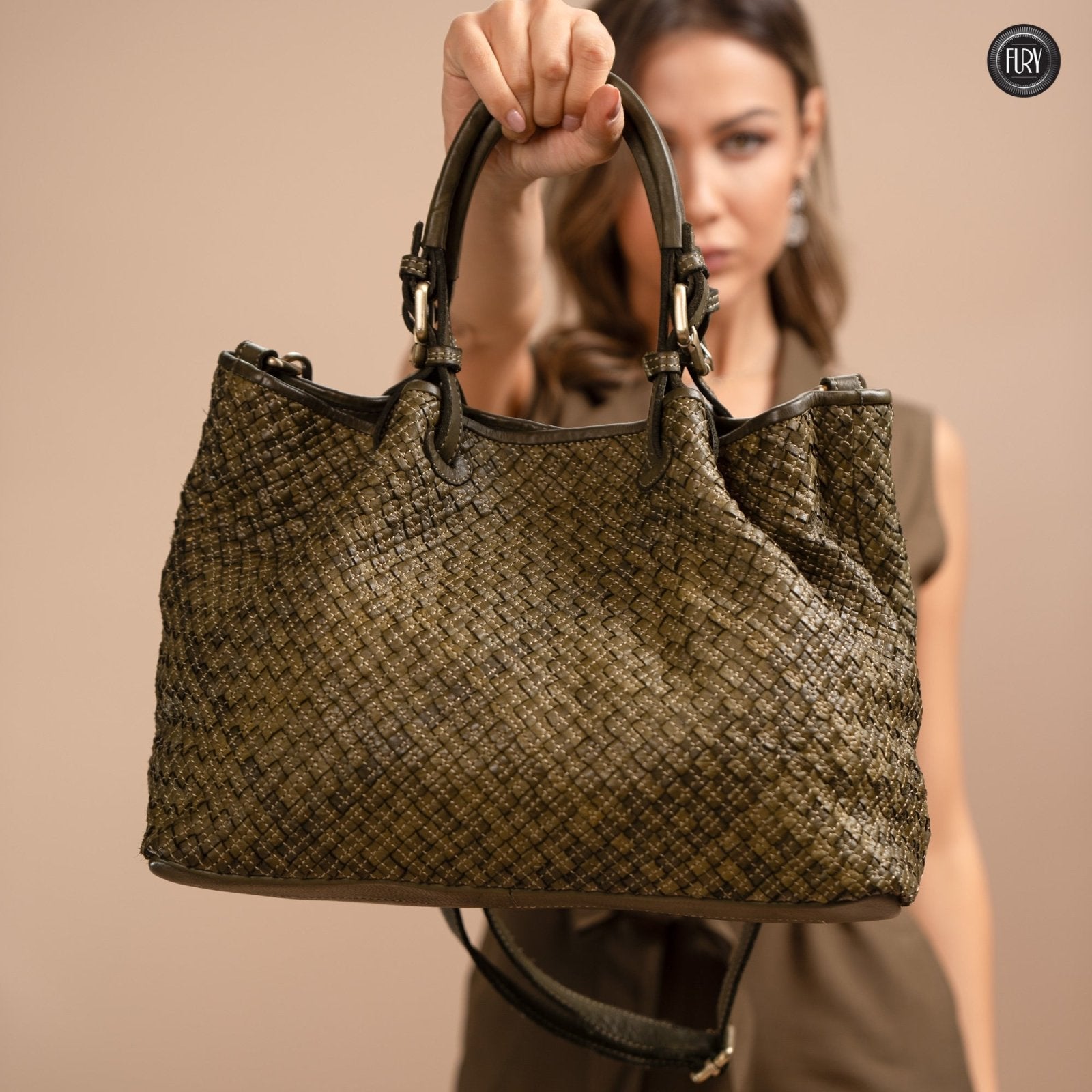 Borsa Agata in pelle intrecciata - Fury