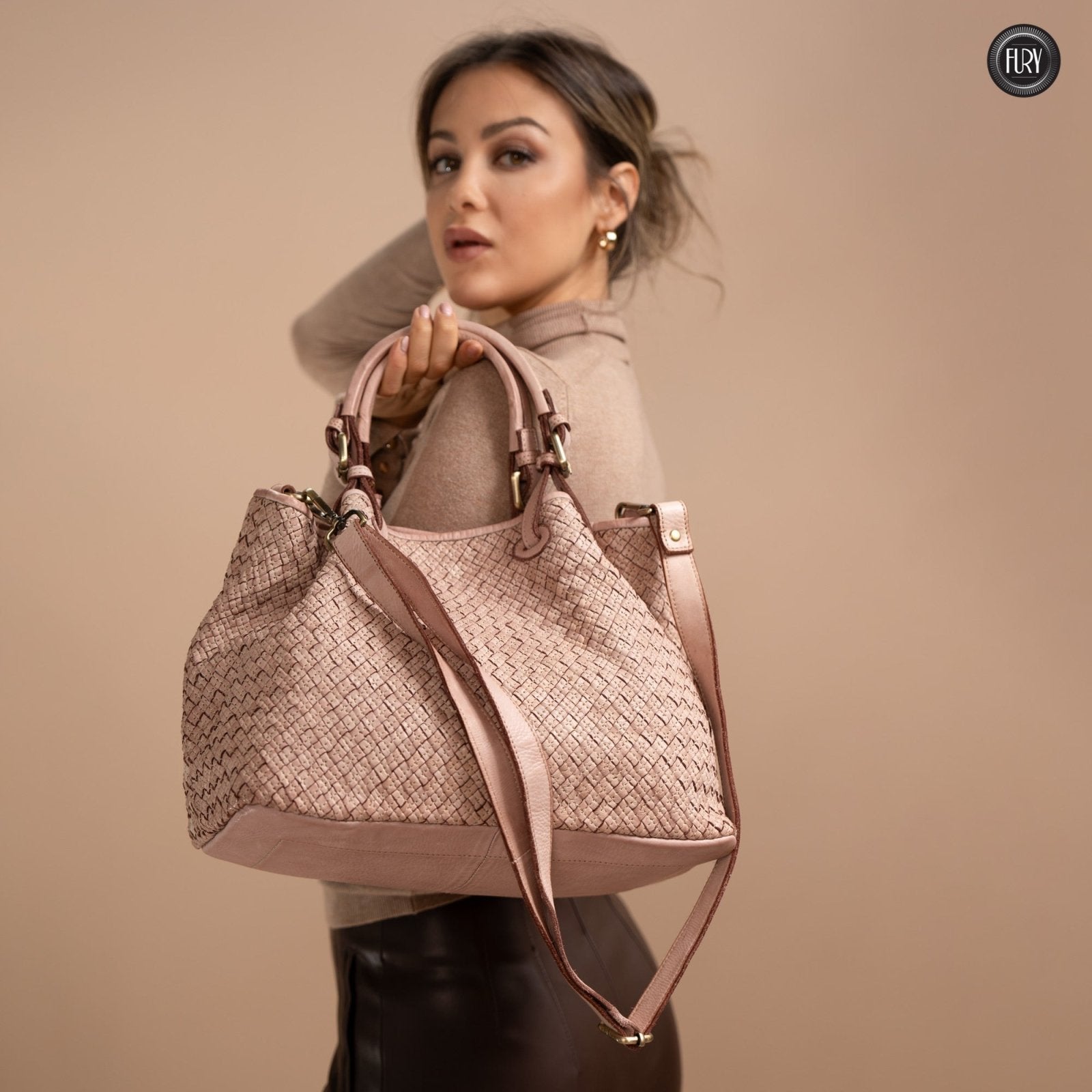 Borsa Agata in pelle intrecciata - Fury