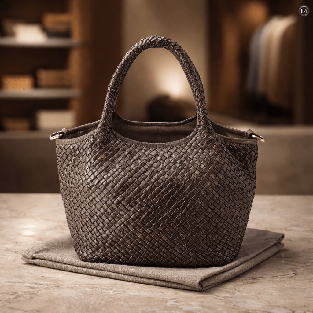 Borsa Alba Maxi in pelle intrecciata - Fury