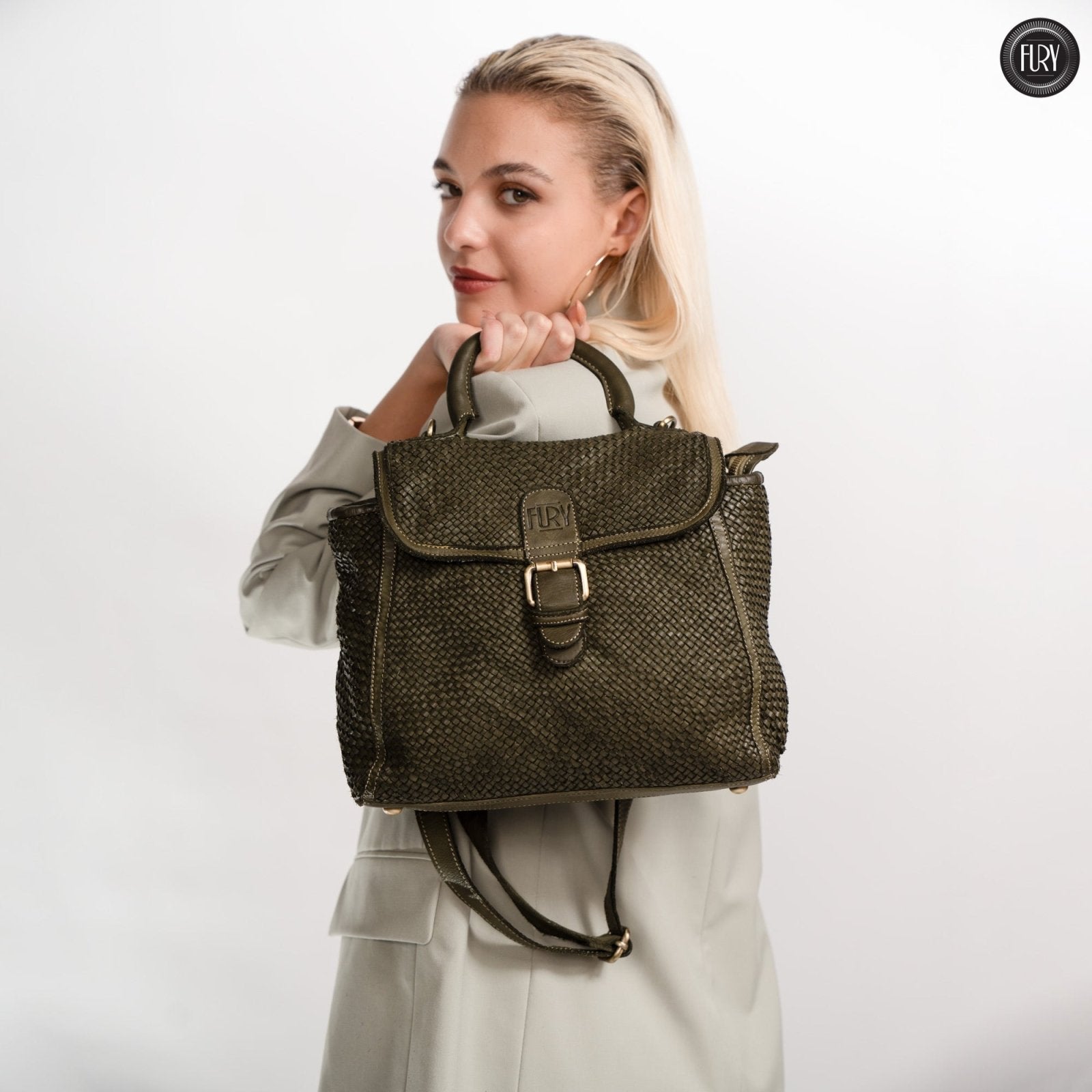 Borsa Camilla in pelle intrecciata - Fury