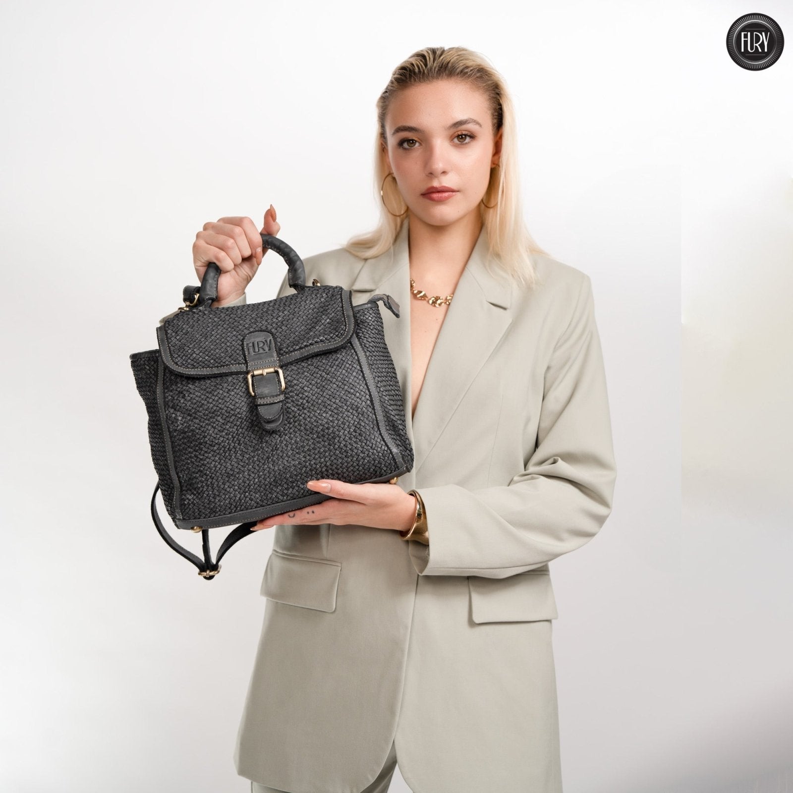 Borsa Camilla in pelle intrecciata - Fury