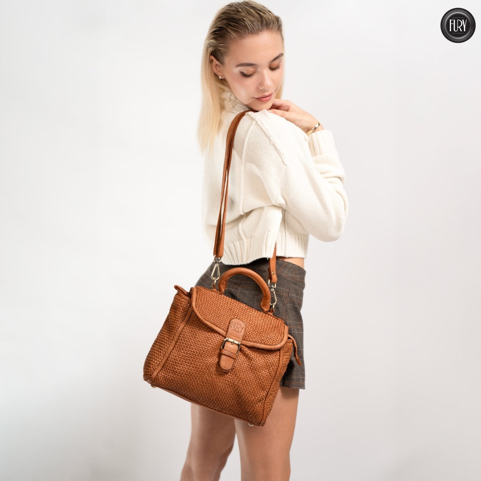 Borsa Camilla in pelle intrecciata - Fury