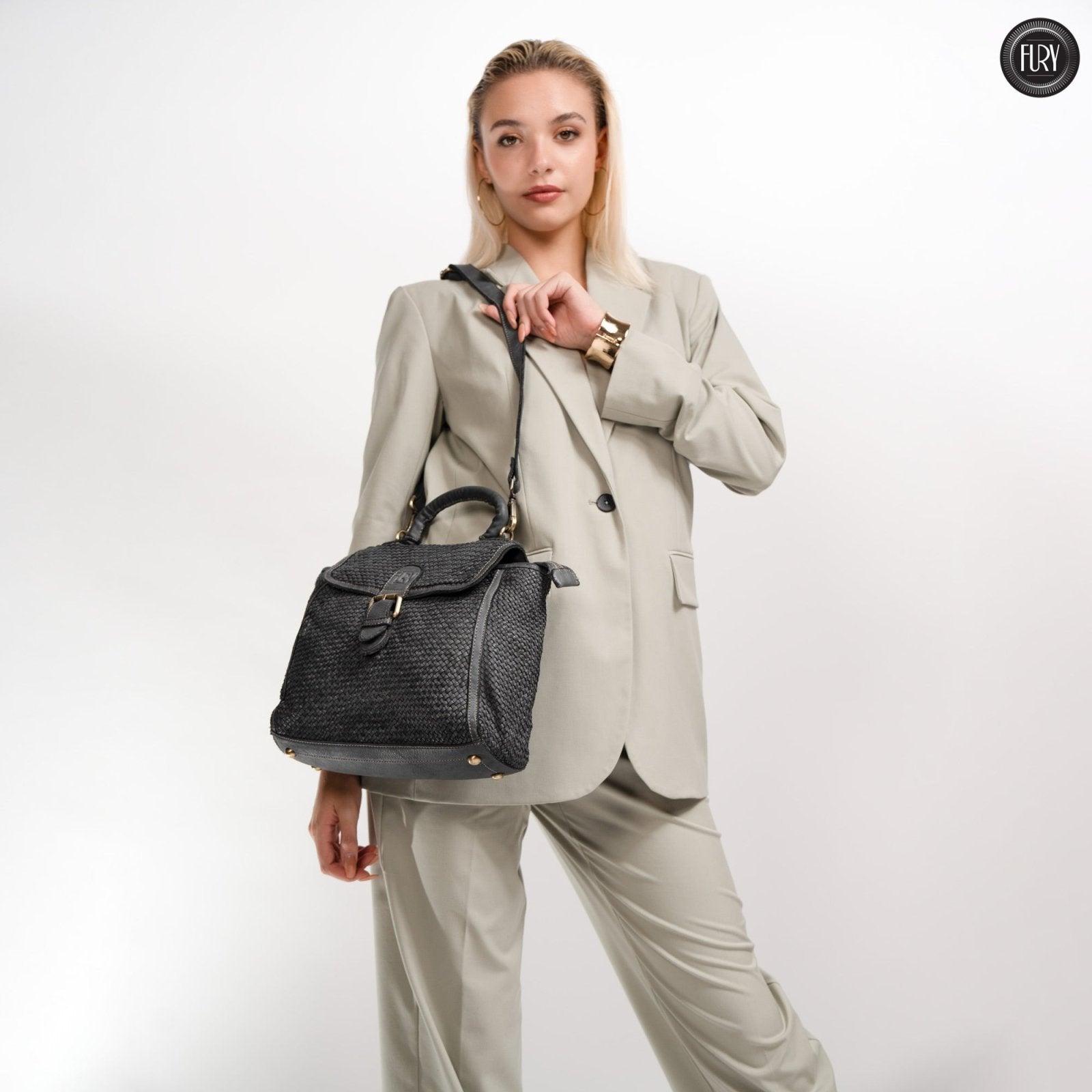 Borsa Camilla in pelle intrecciata - Fury