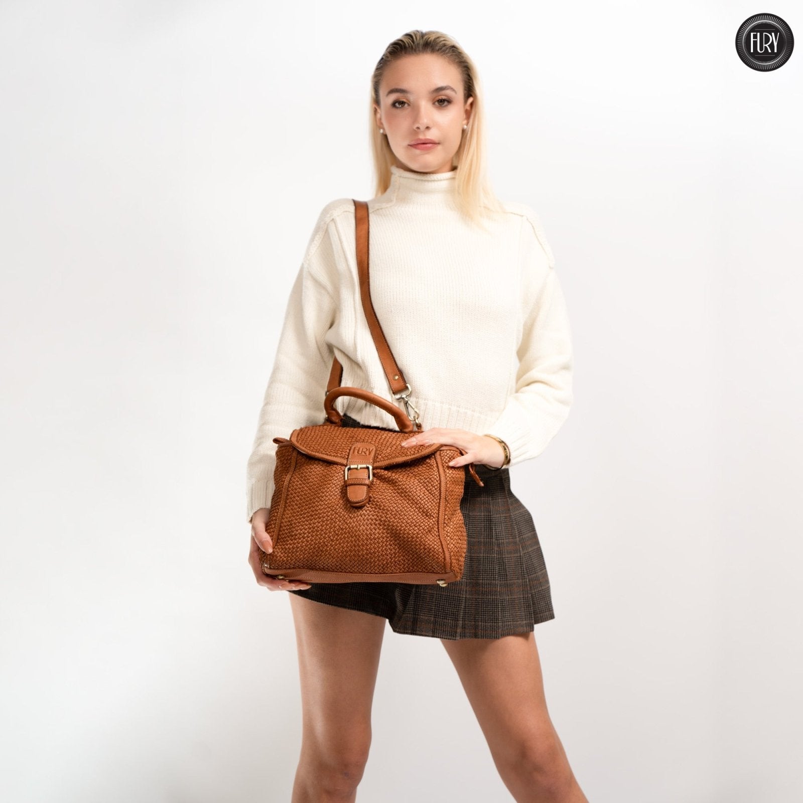 Borsa Camilla in pelle intrecciata - Fury