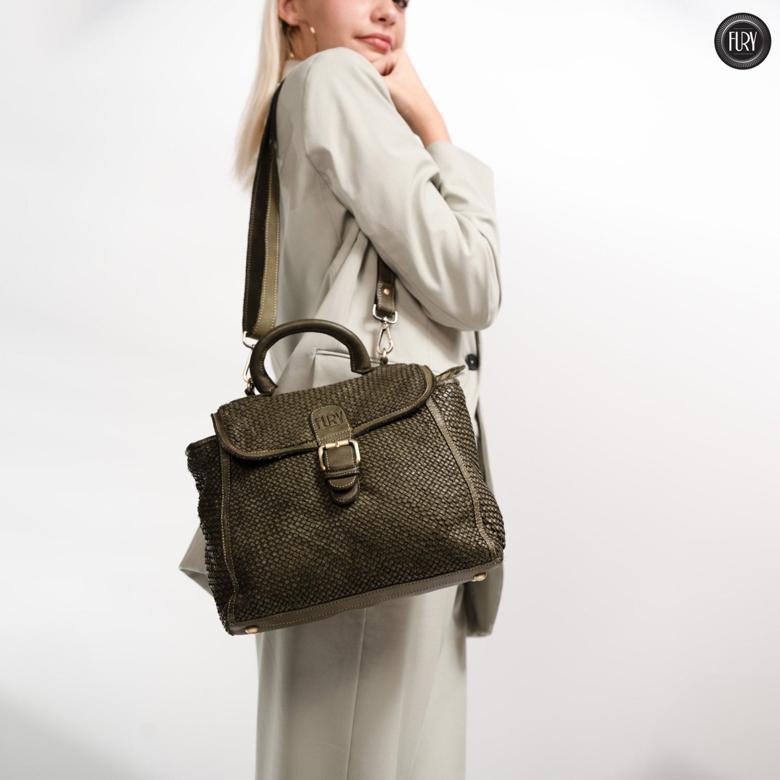 Borsa Camilla in pelle intrecciata - Fury