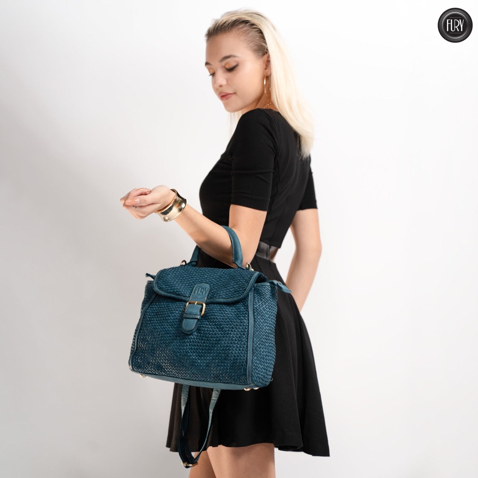 Borsa Camilla in pelle intrecciata - Fury