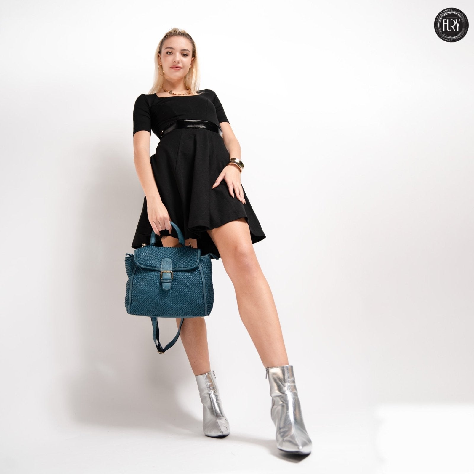 Borsa Camilla in pelle intrecciata - Fury