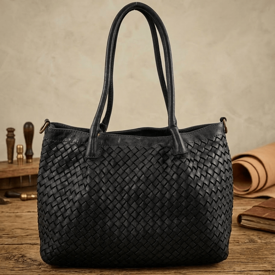 Borsa Caterina Riva in pelle intrecciata - Fury