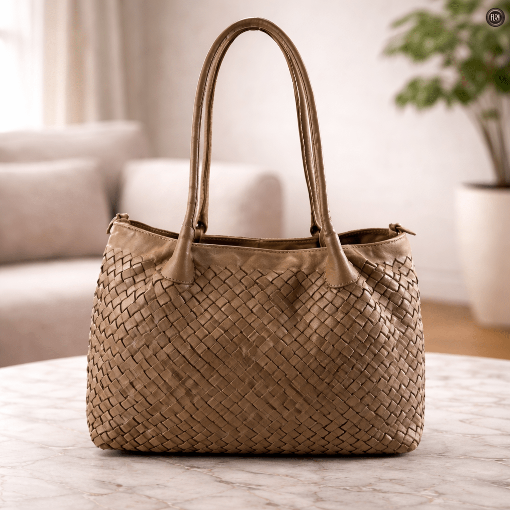 Borsa Caterina Riva in pelle intrecciata - Fury