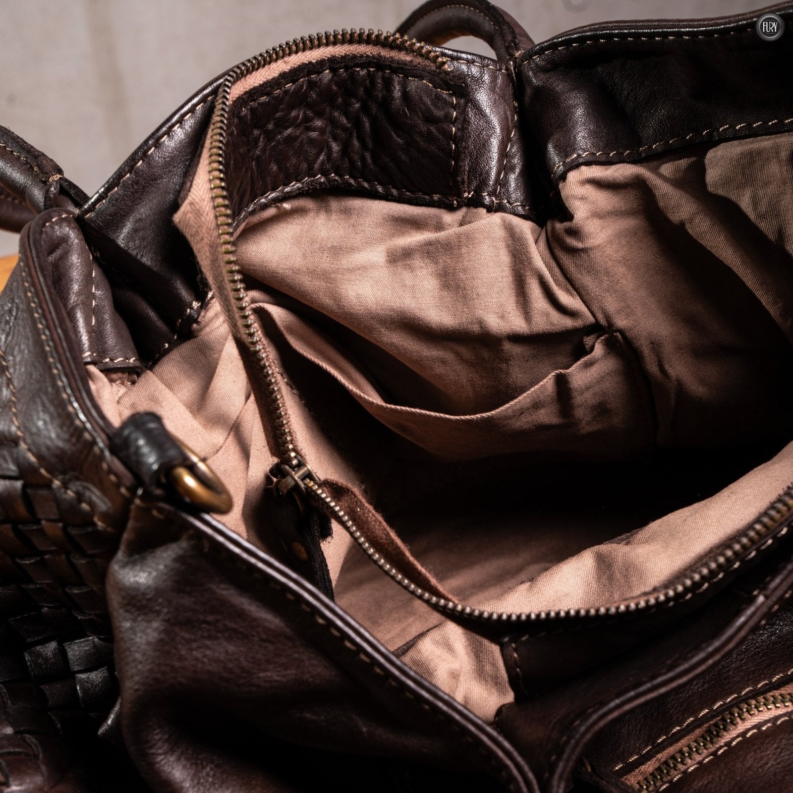 Borsa Caterina Riva in pelle intrecciata - Fury