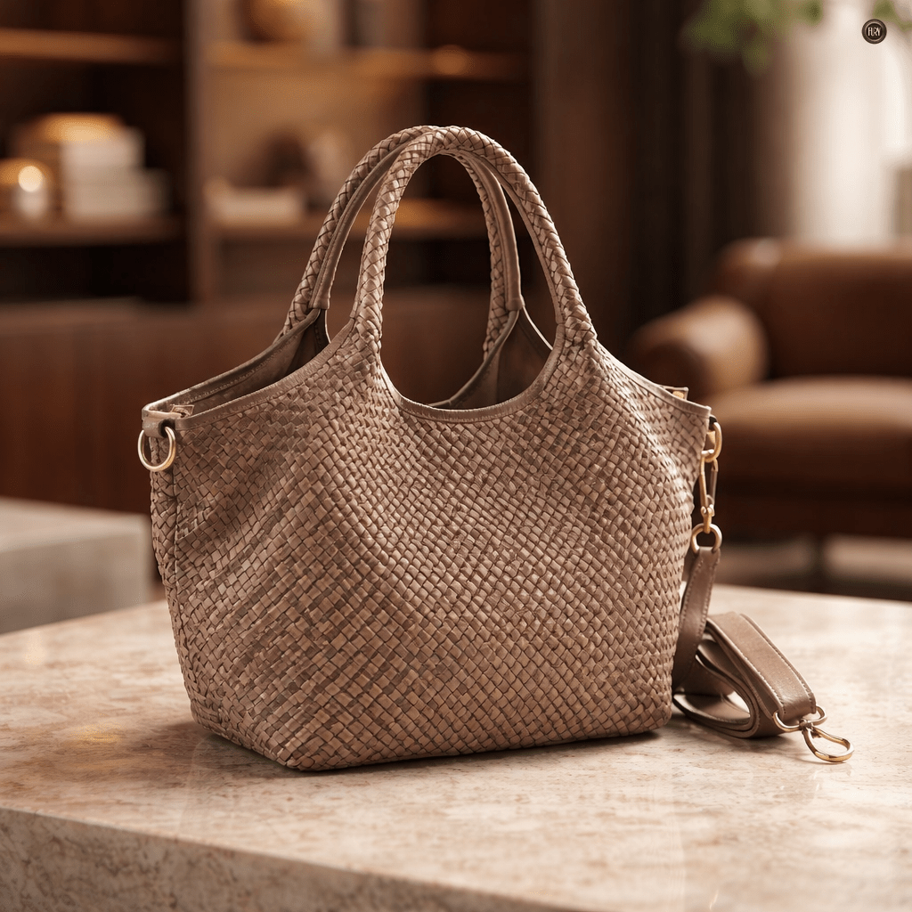 Borsa Nola Maxi in pelle intrecciata - Fury