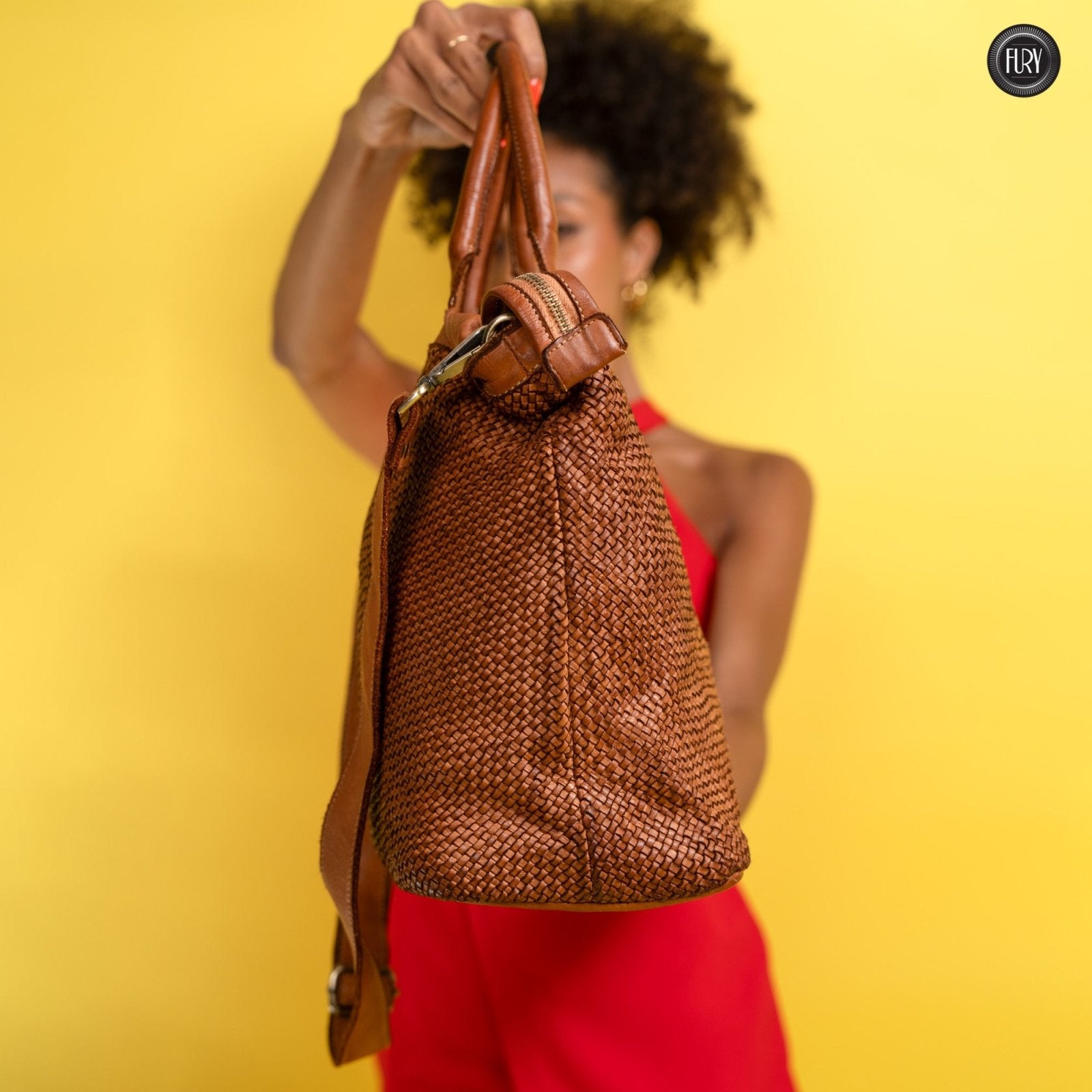 Borsa Tullia in pelle intrecciata - Fury