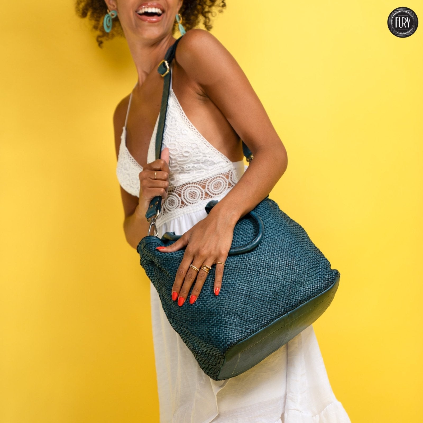 Borsa Tullia in pelle intrecciata - Fury