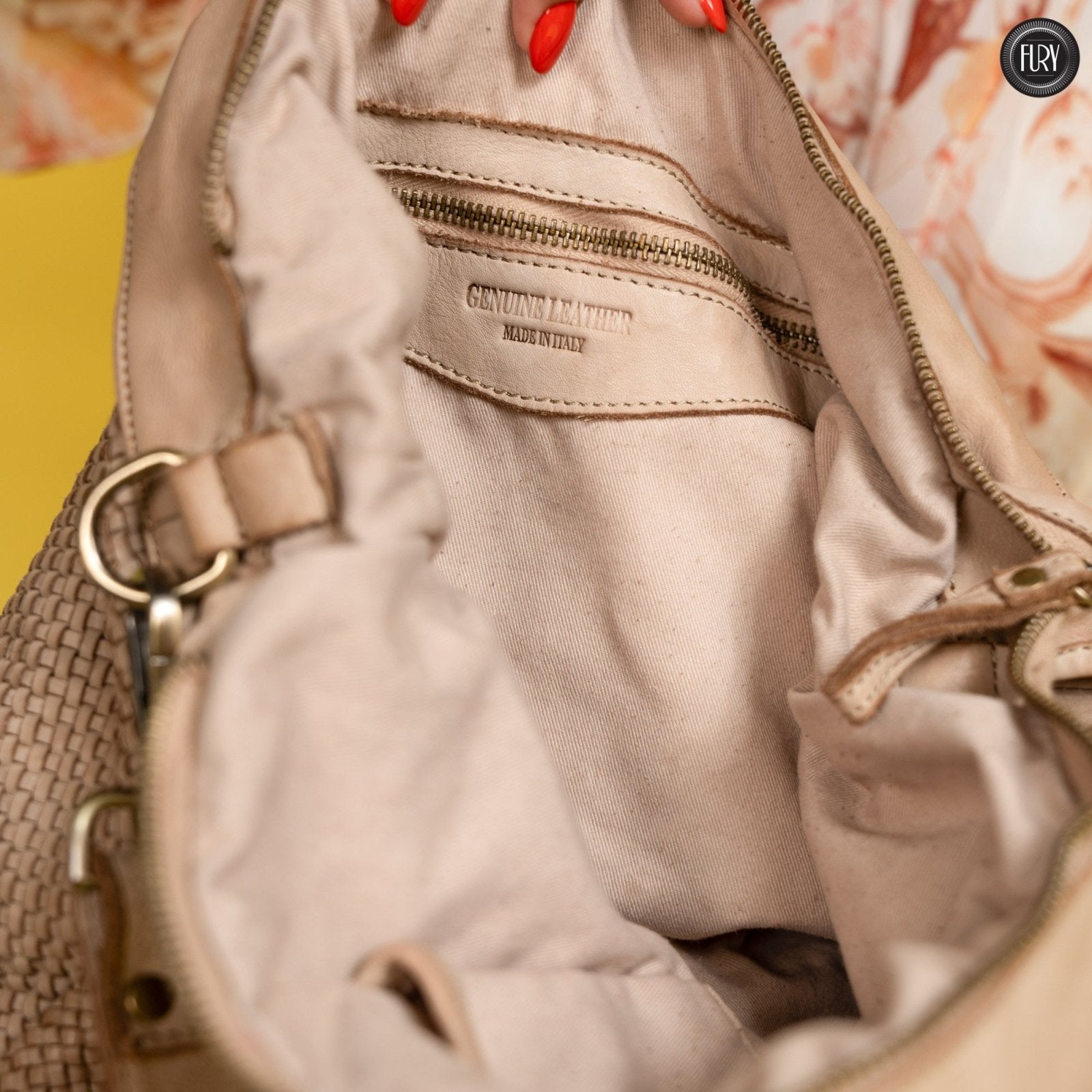 Borsa Tullia in pelle intrecciata - Fury