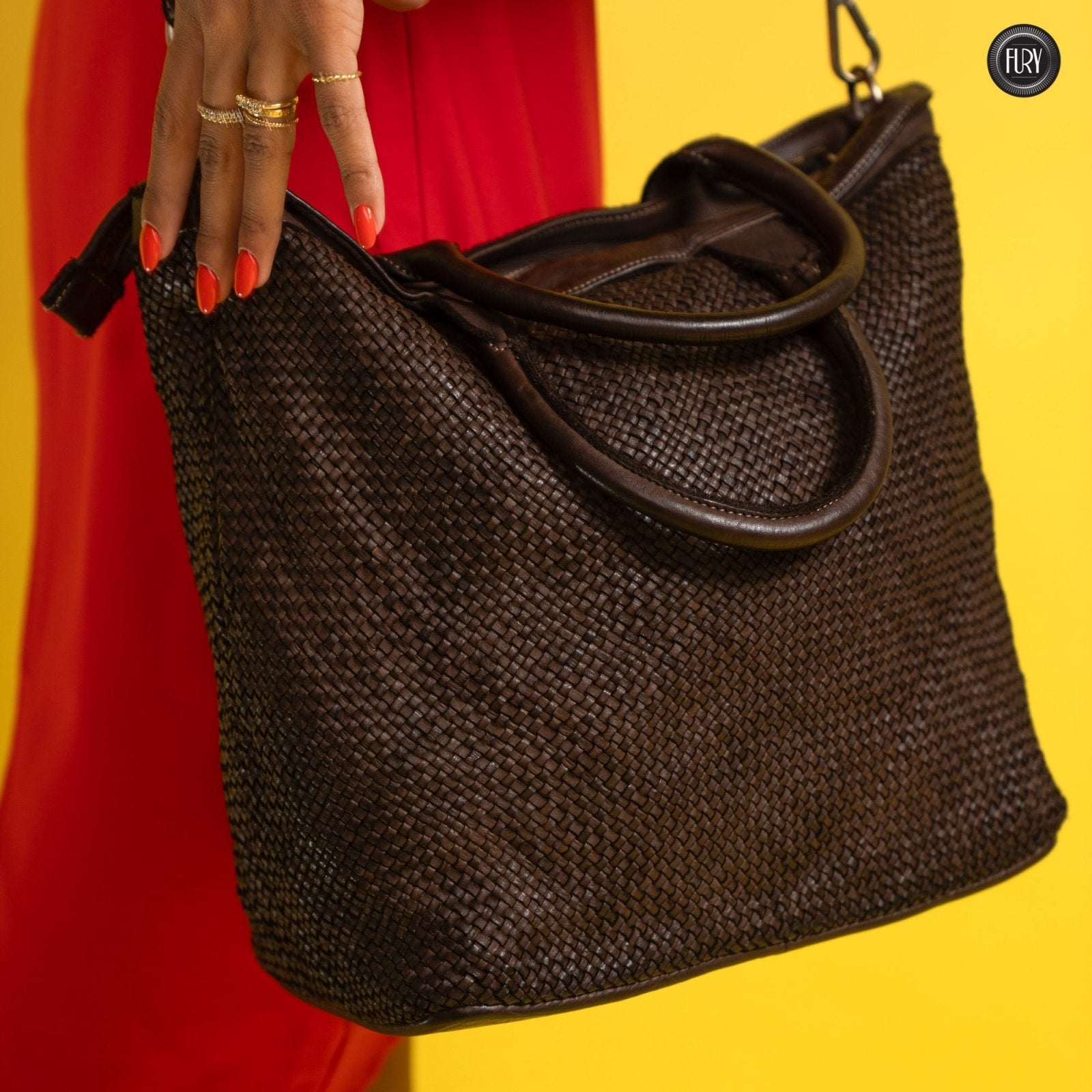 Borsa Tullia in pelle intrecciata - Fury