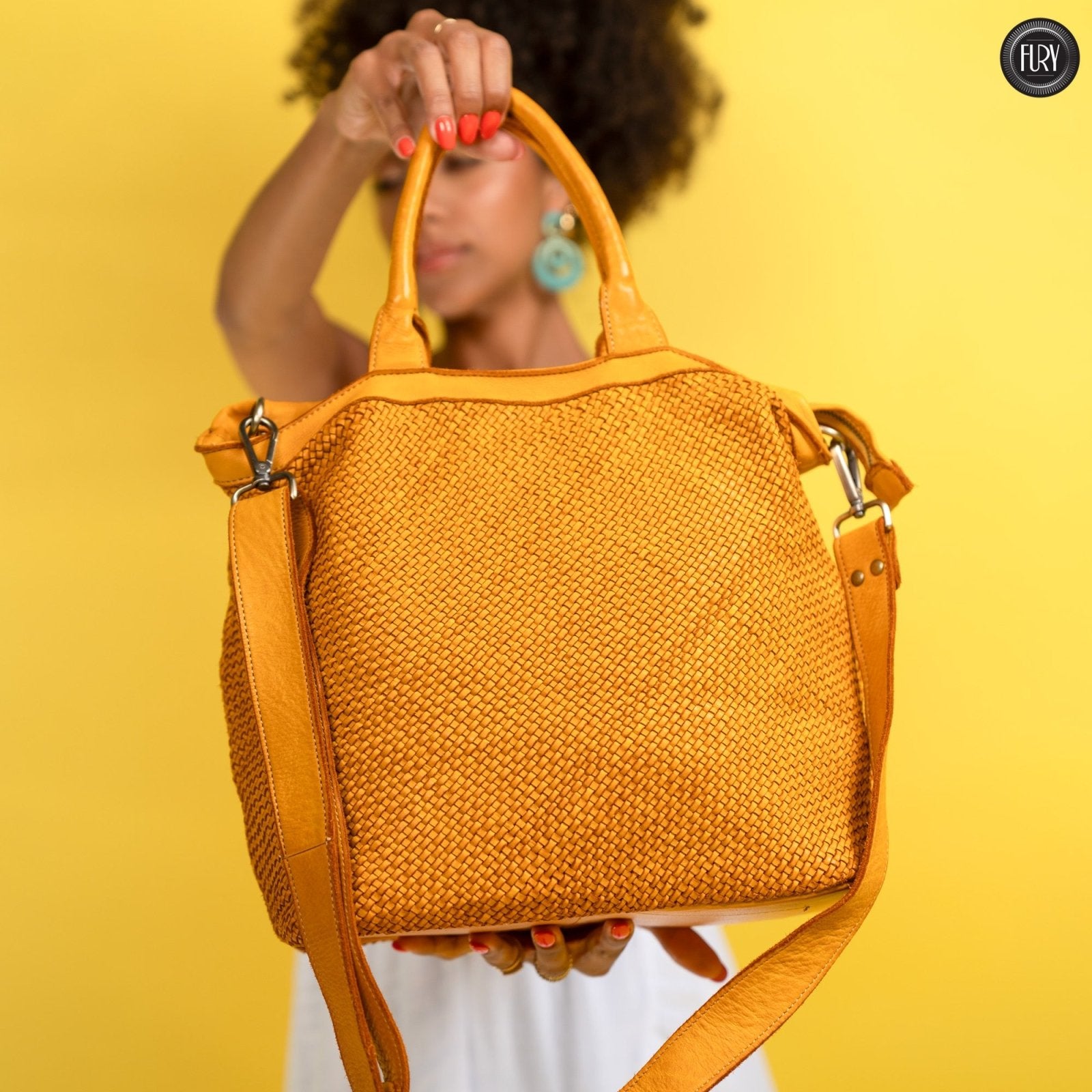 Borsa Tullia in pelle intrecciata - Fury