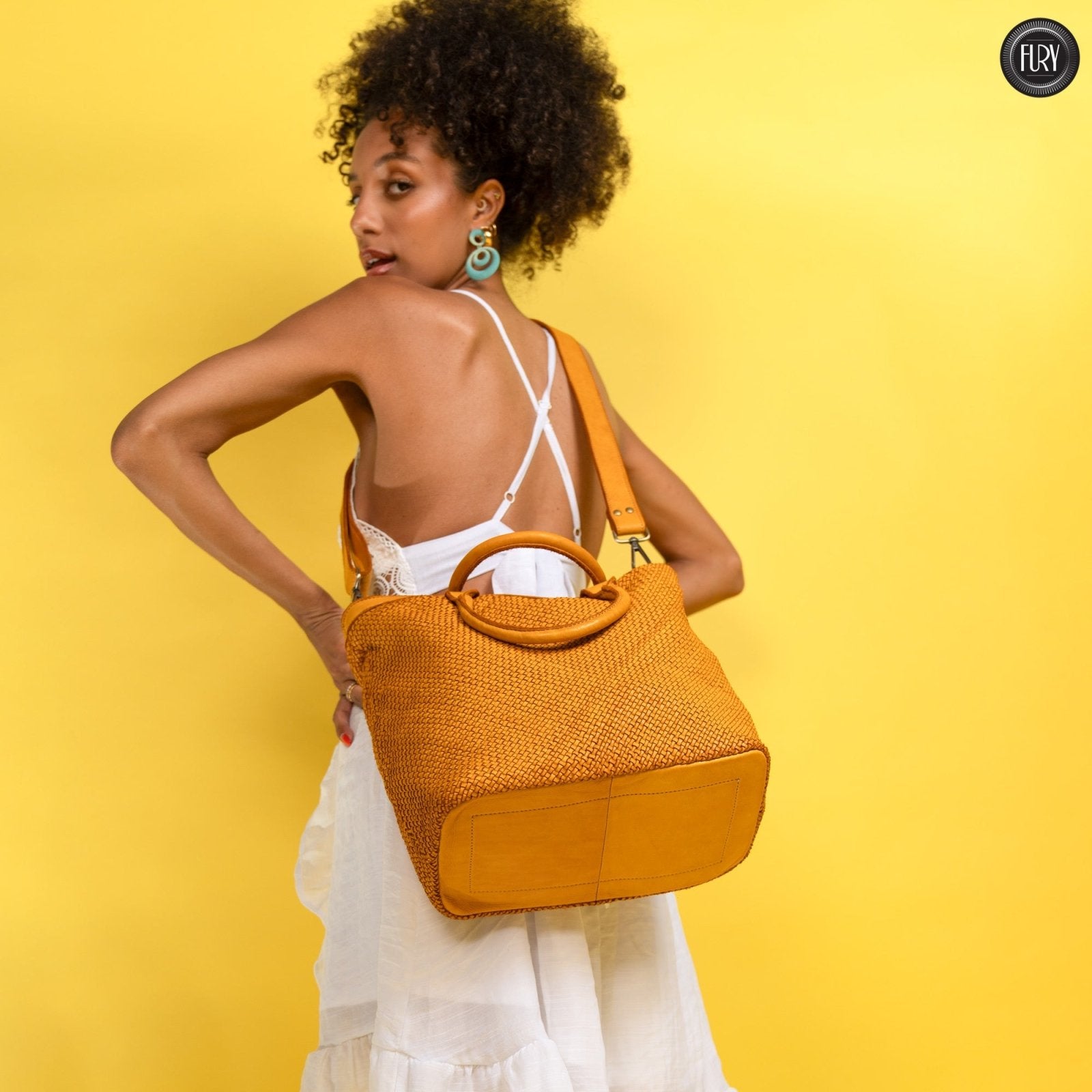 Borsa Tullia in pelle intrecciata - Fury