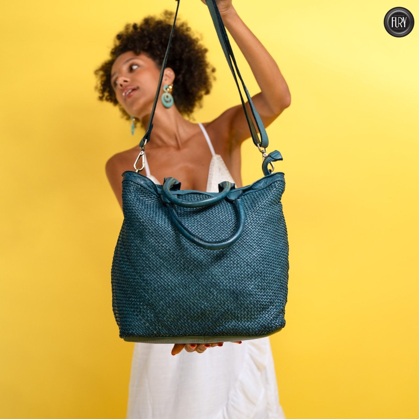 Borsa Tullia in pelle intrecciata - Fury