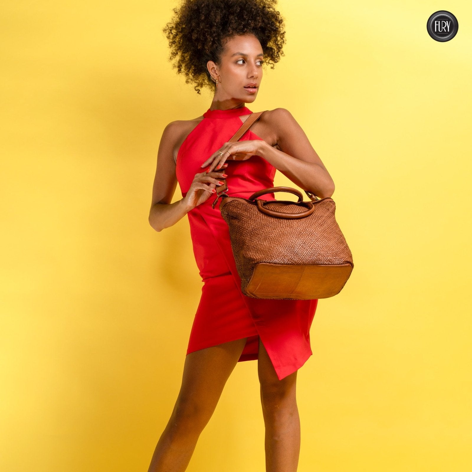 Borsa Tullia in pelle intrecciata - Fury