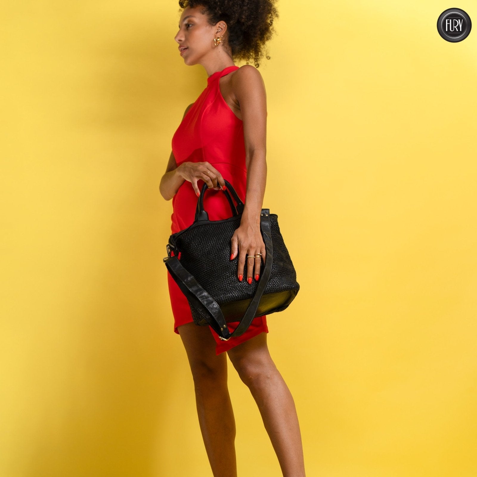 Borsa Tullia in pelle intrecciata - Fury