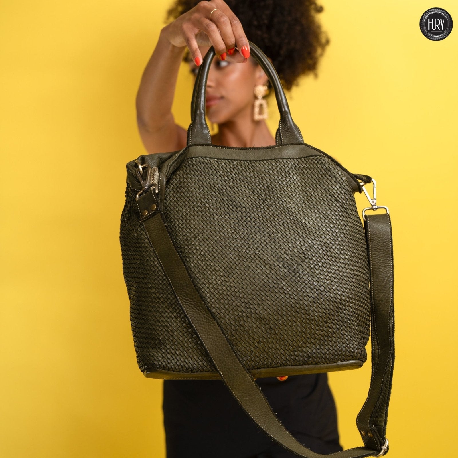 Borsa Tullia in pelle intrecciata - Fury