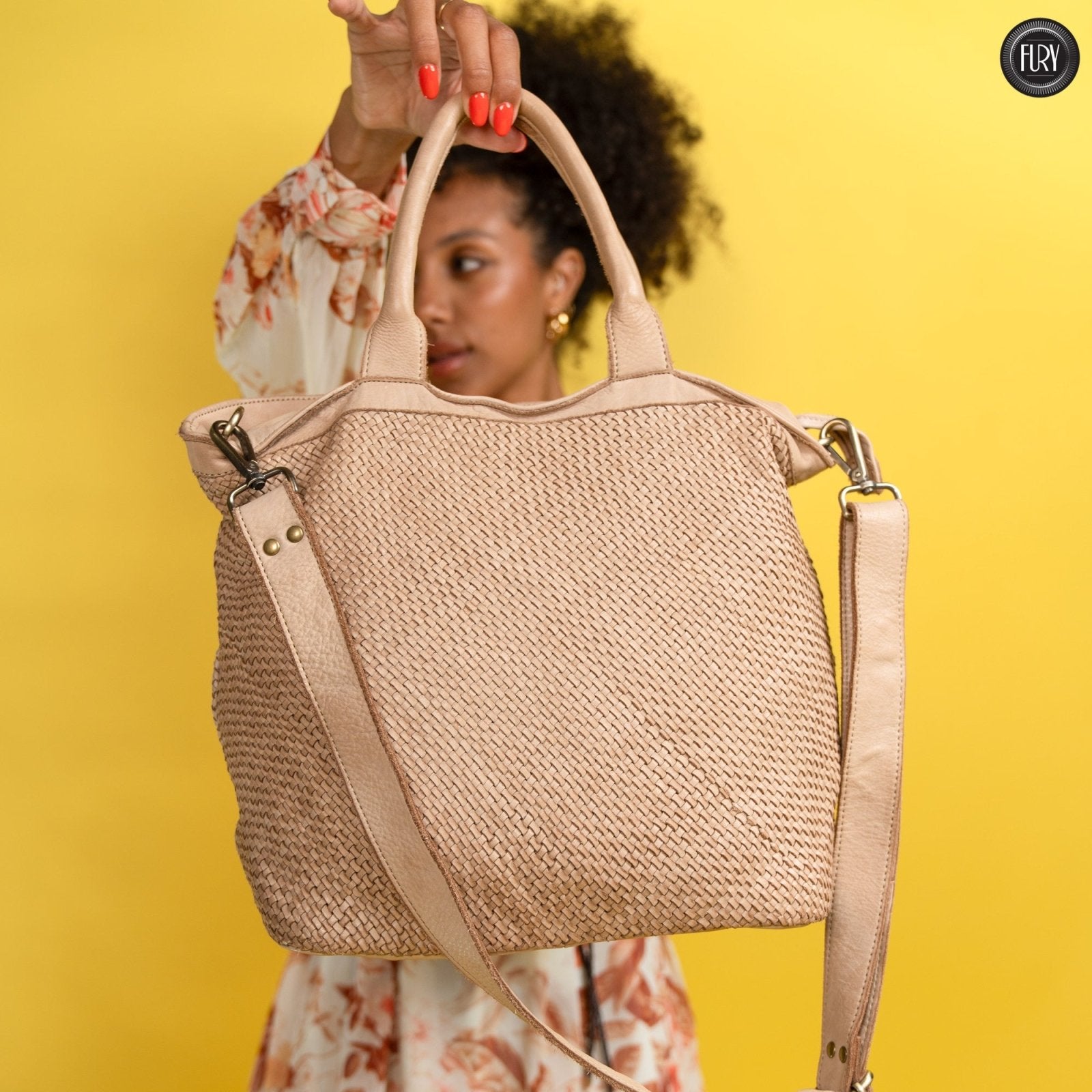 Borsa Tullia in pelle intrecciata - Fury