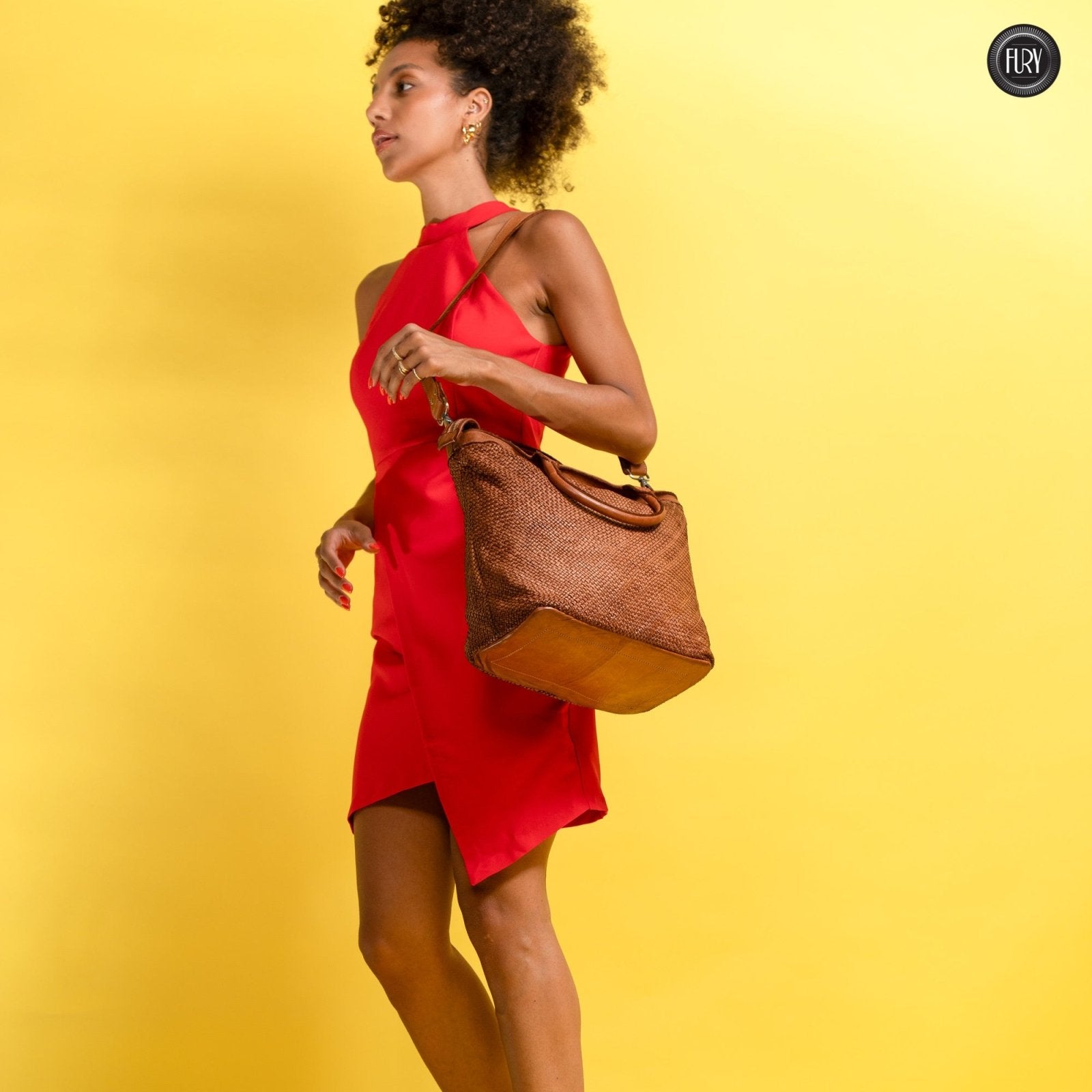 Borsa Tullia in pelle intrecciata - Fury