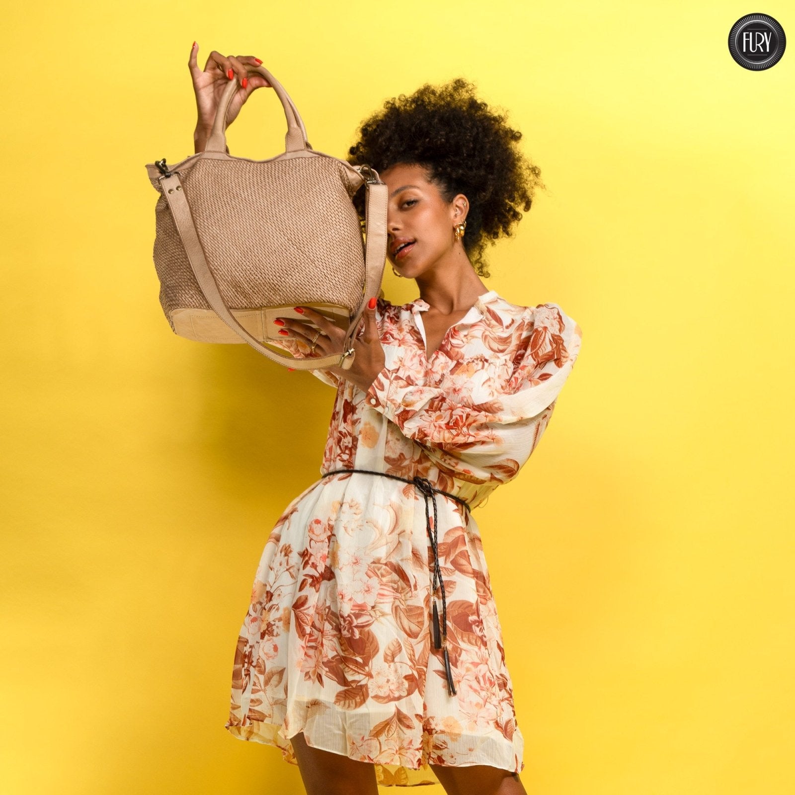 Borsa Tullia in pelle intrecciata - Fury