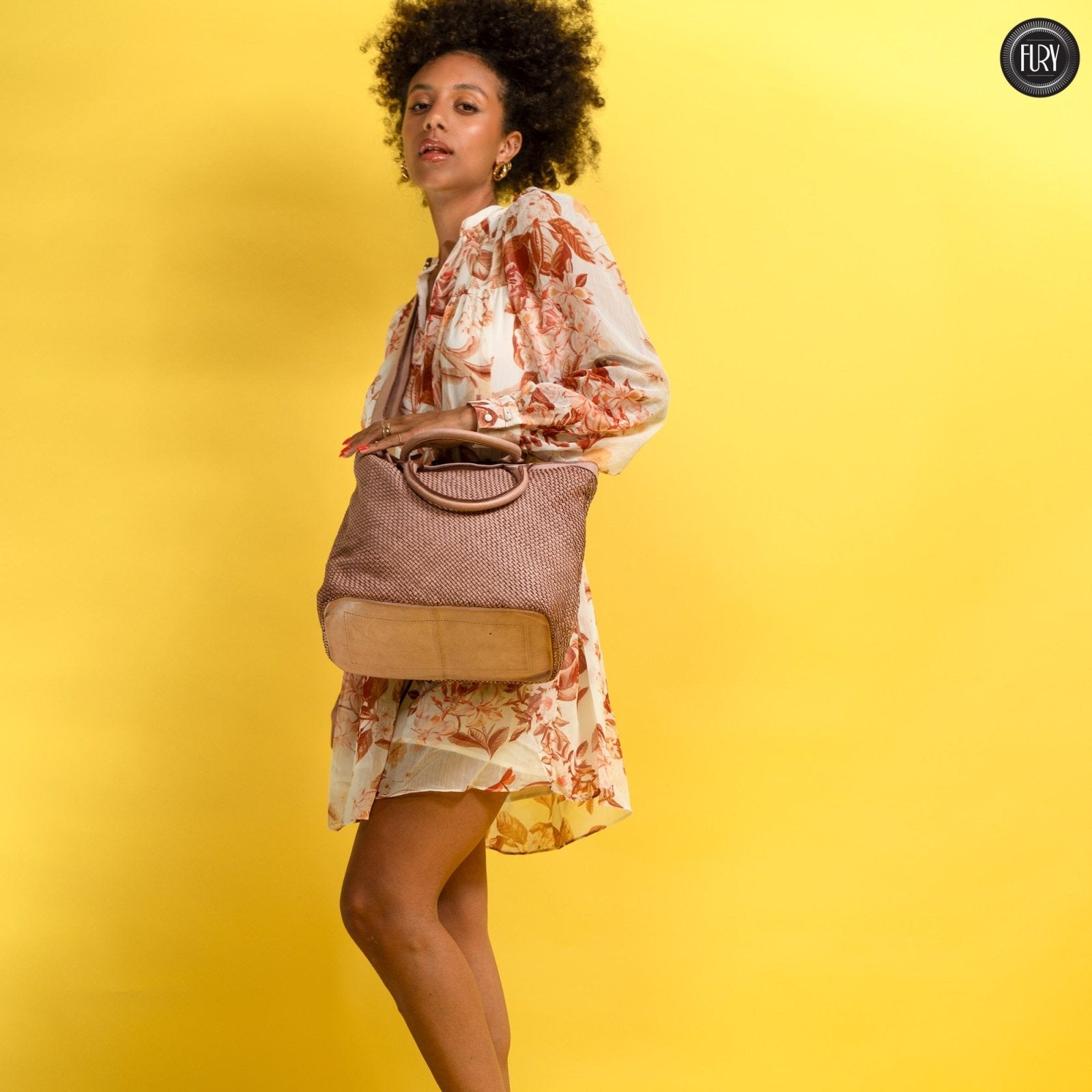 Borsa Tullia in pelle intrecciata - Fury