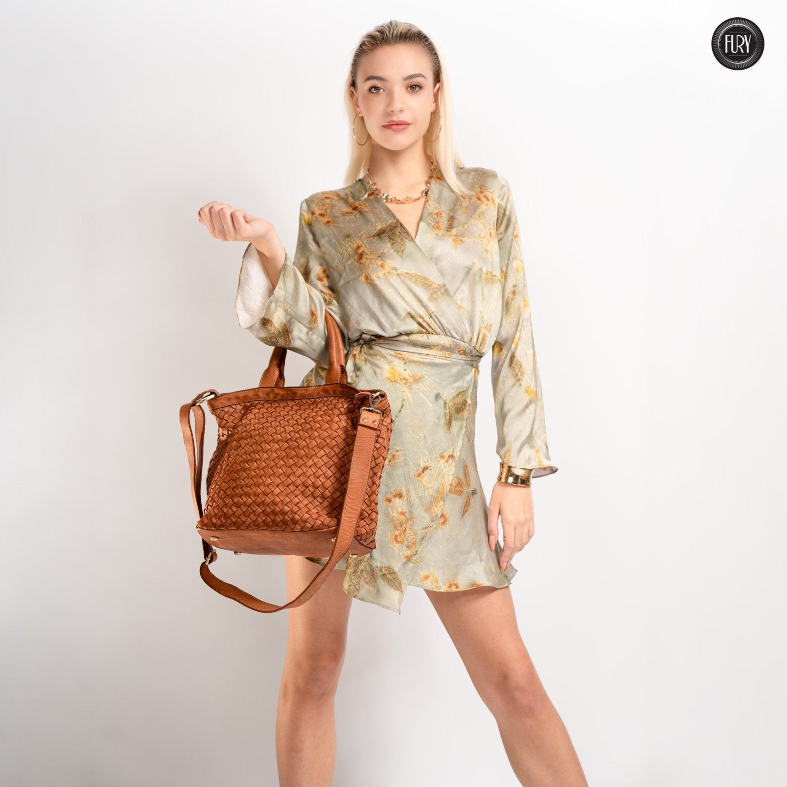 Borsa Virginia in pelle intrecciata - Fury