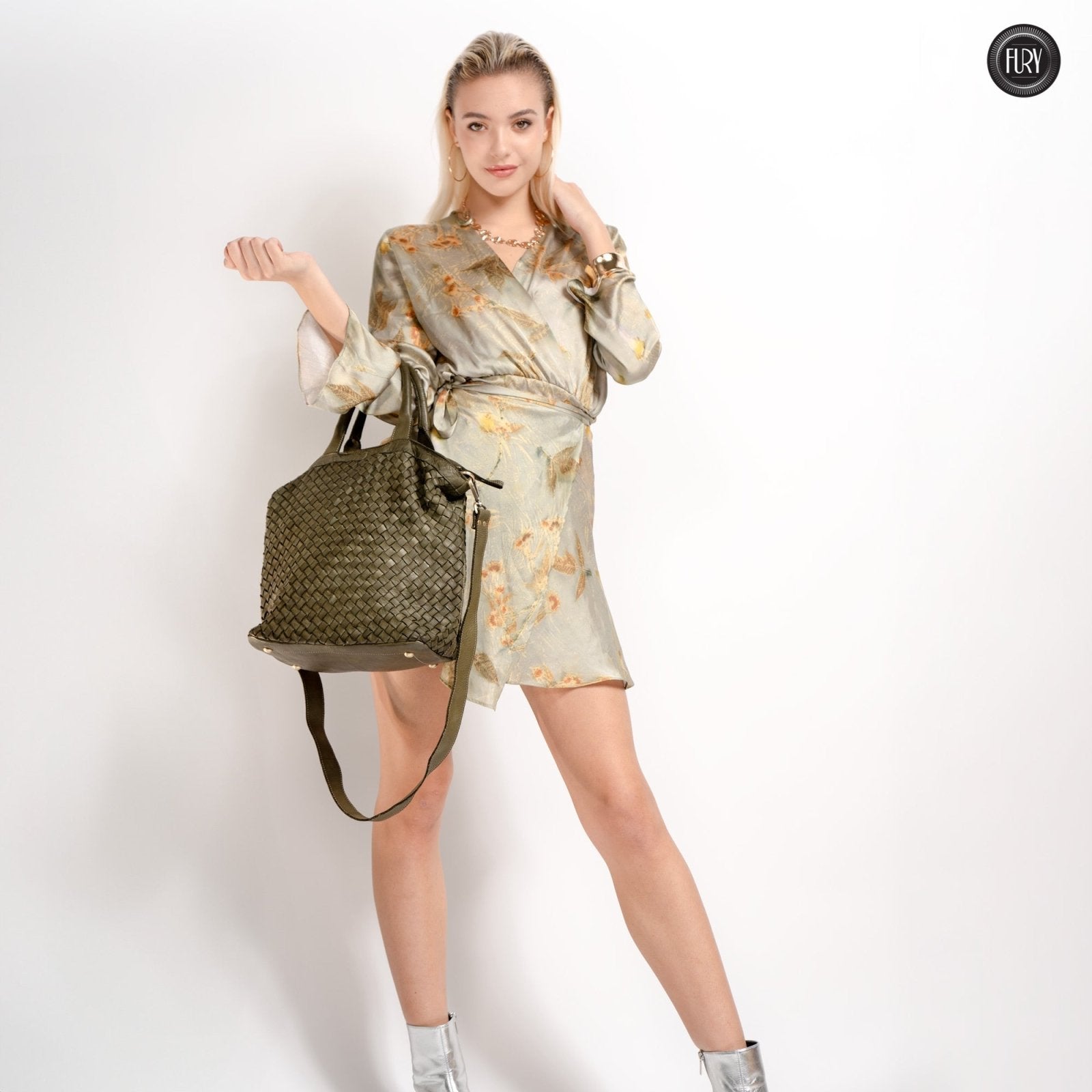 Borsa Virginia in pelle intrecciata - Fury