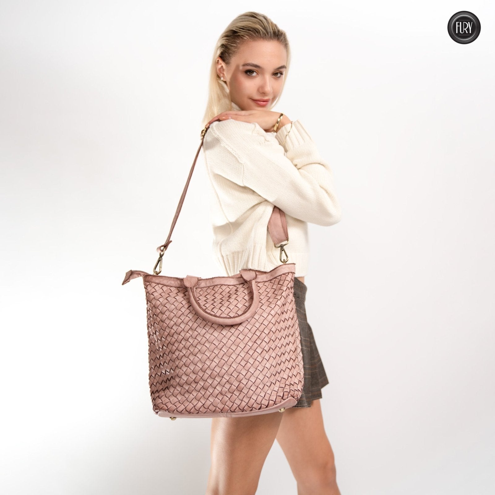 Borsa Virginia in pelle intrecciata - Fury