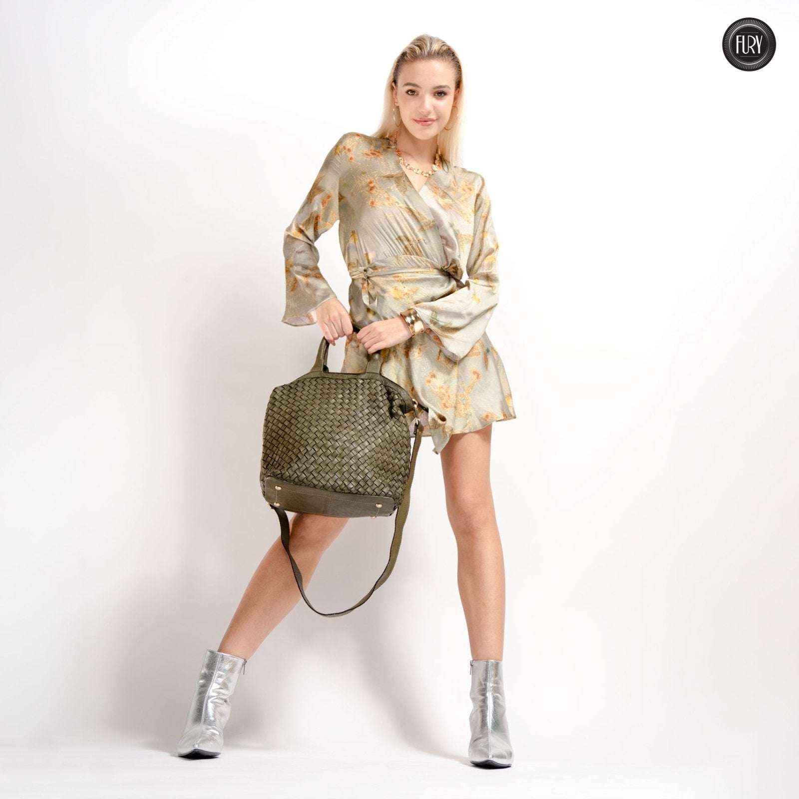 Borsa Virginia in pelle intrecciata - Fury