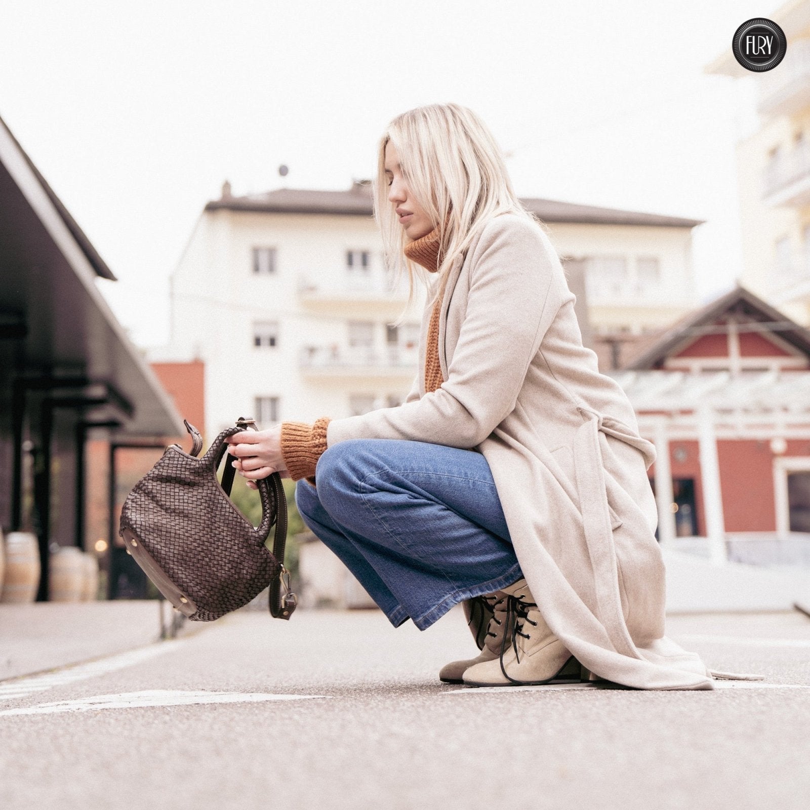 Borsetta Alba in pelle intrecciata - Fury