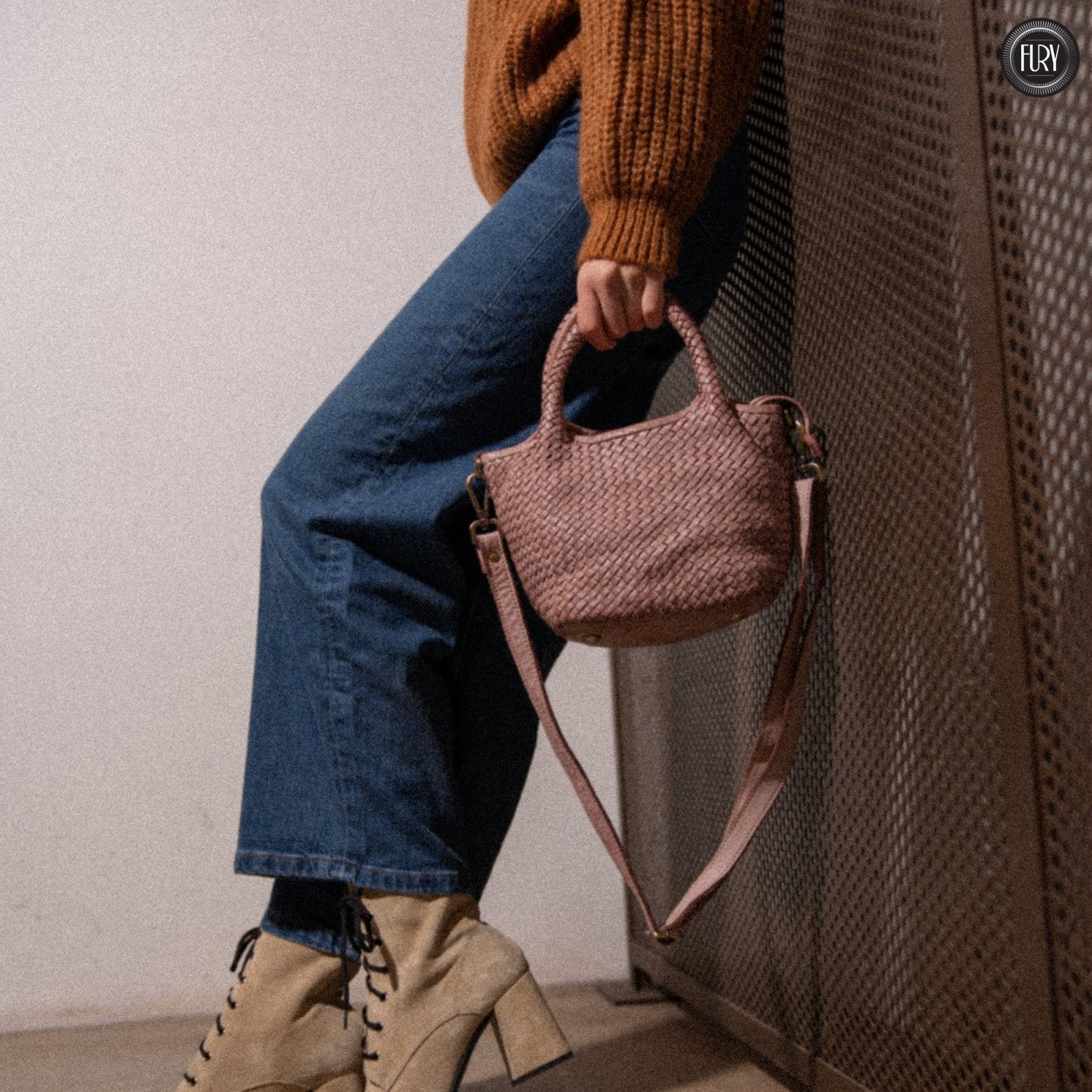 Borsetta Alba in pelle intrecciata - Fury