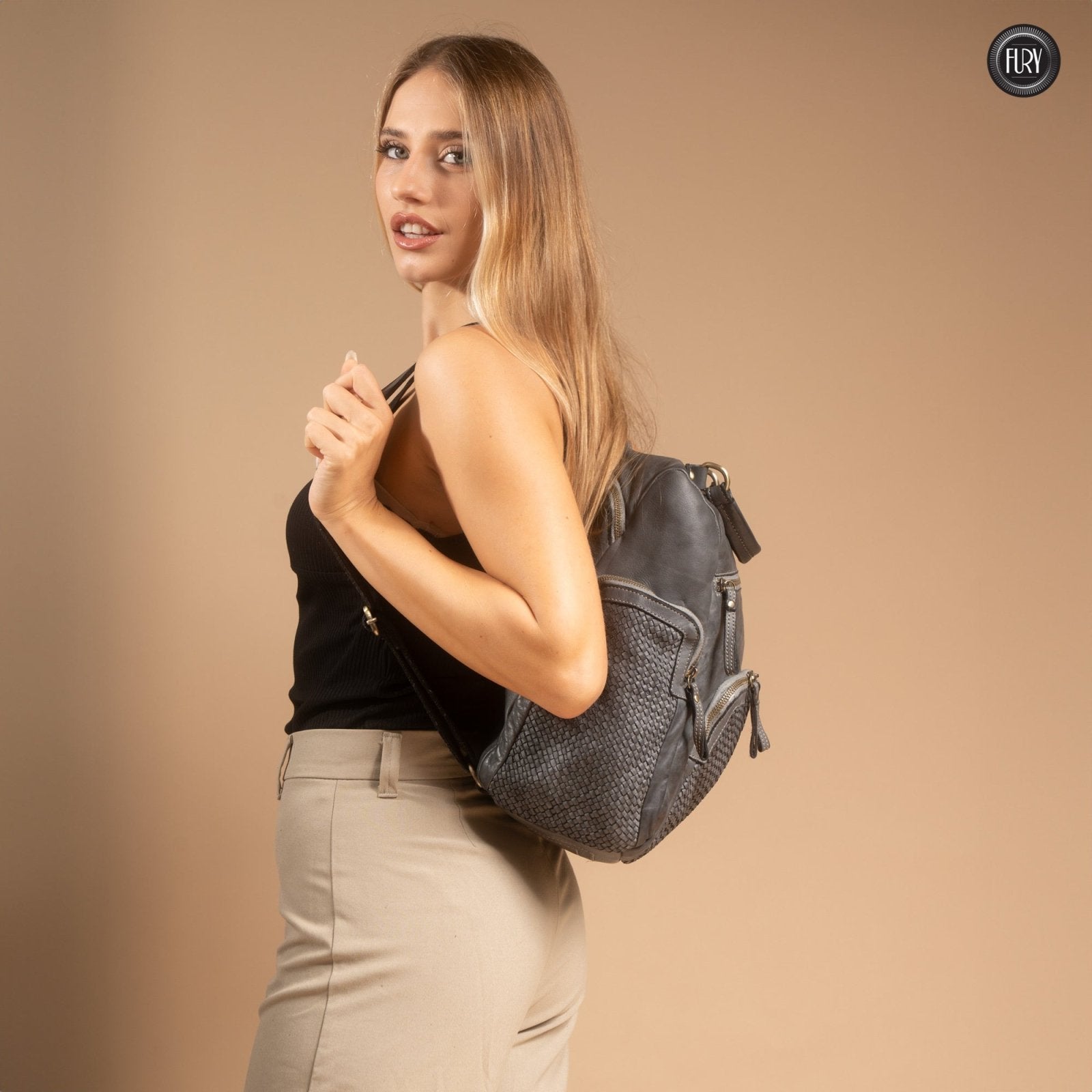 Zainetto Volterra in pelle intrecciata - Preordine - Fury