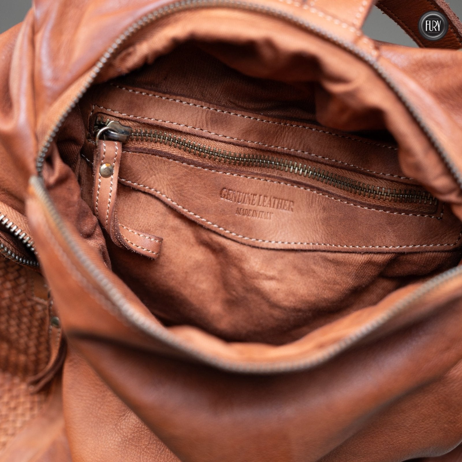 Zainetto Volterra in pelle intrecciata - Preordine - Fury