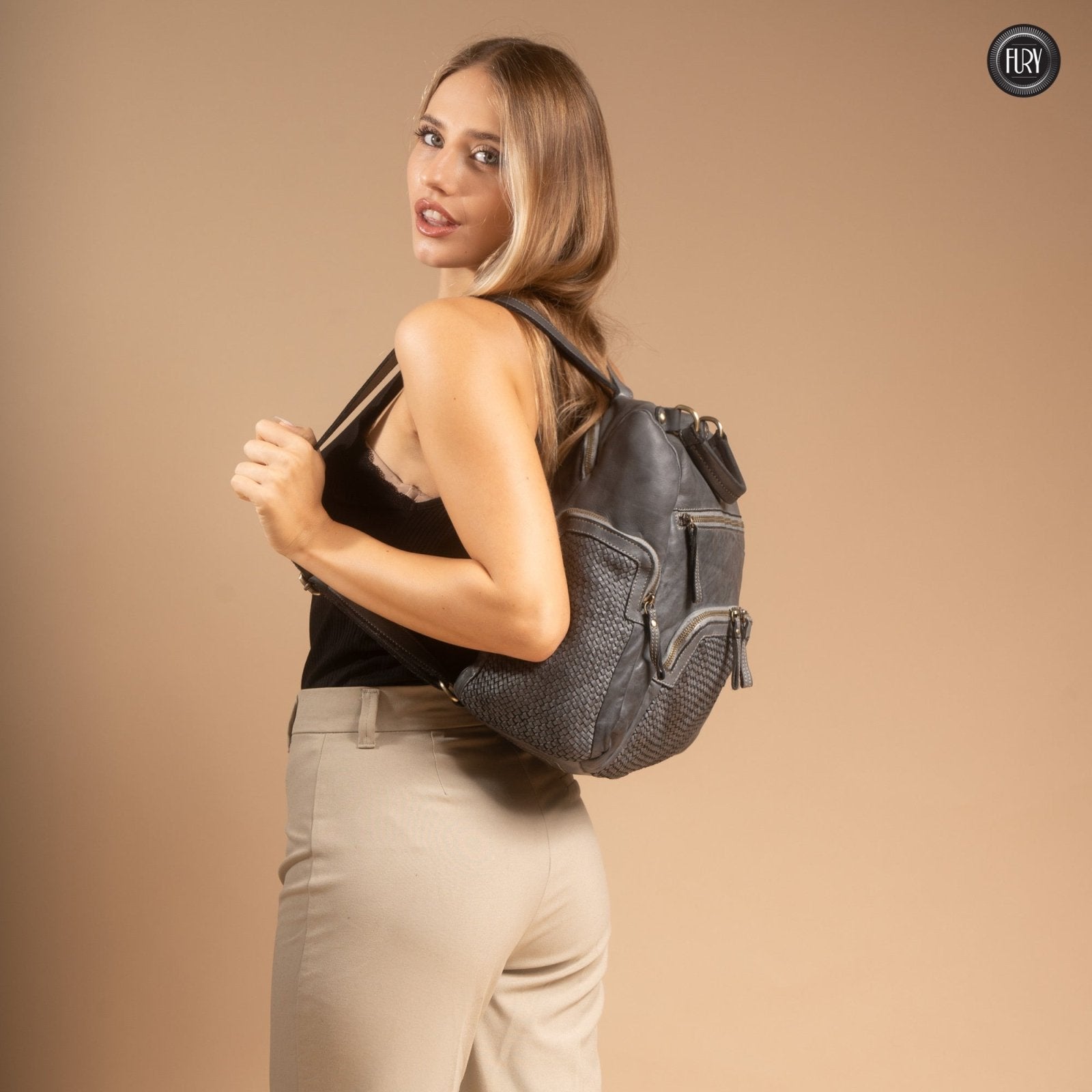 Zainetto Volterra in pelle intrecciata - Preordine - Fury