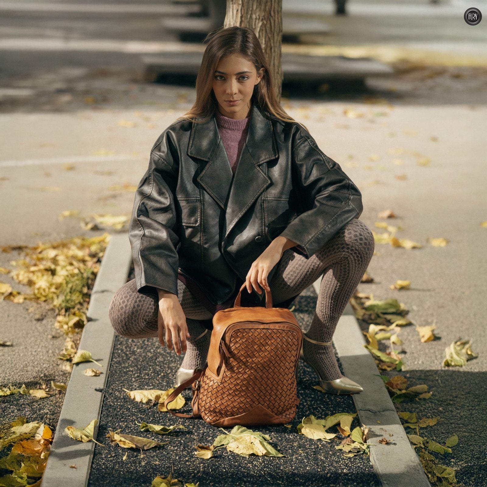 Zaino Arco in pelle intrecciata - Fury