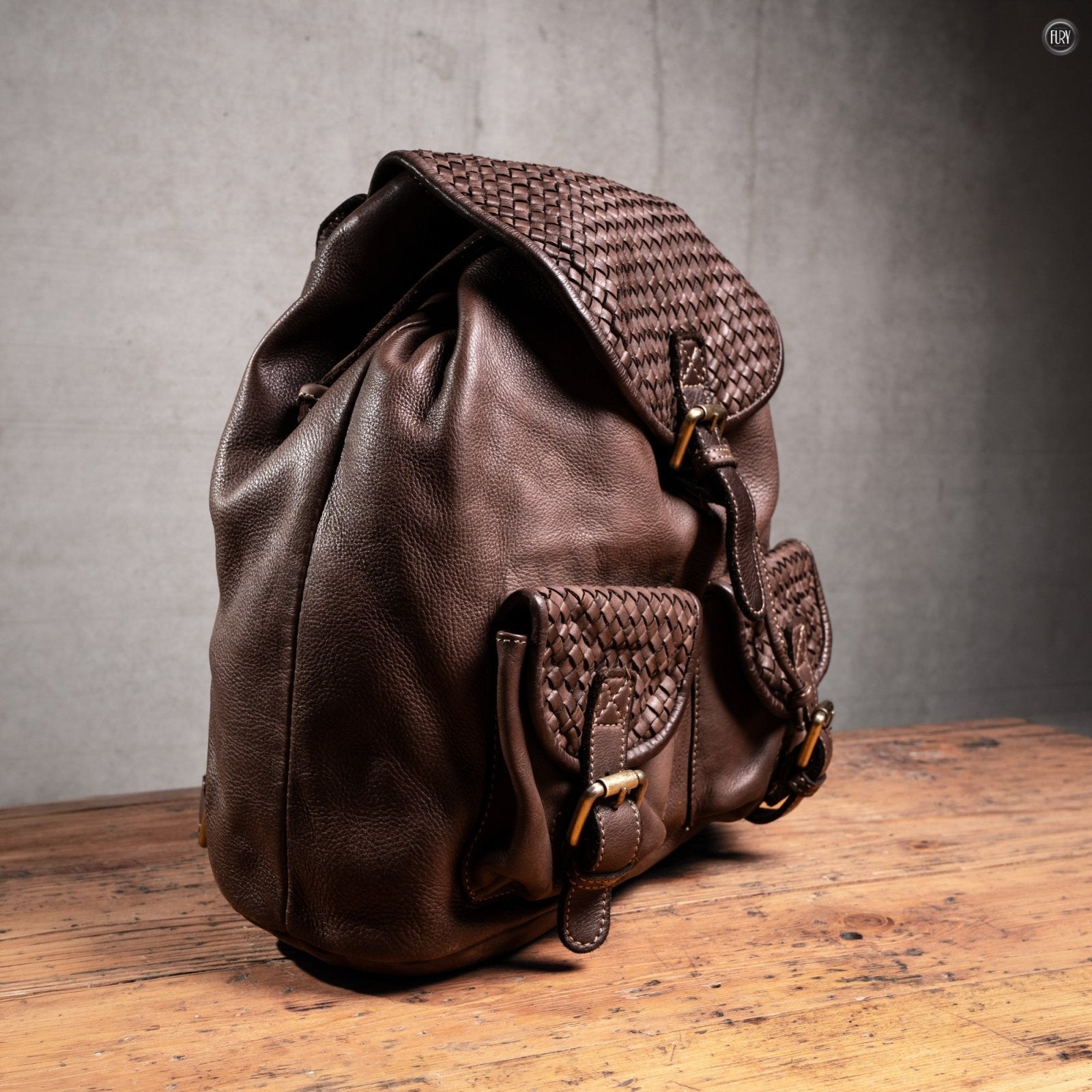 Zaino Lorenzo in pelle intrecciata - Fury