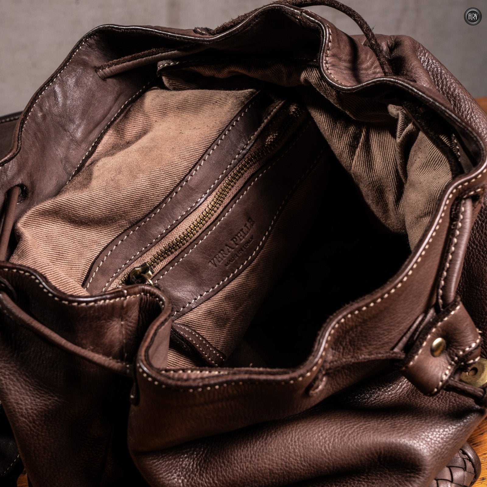 Zaino Lorenzo in pelle intrecciata - Fury